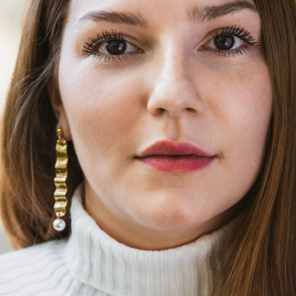 wave & pearl earrings