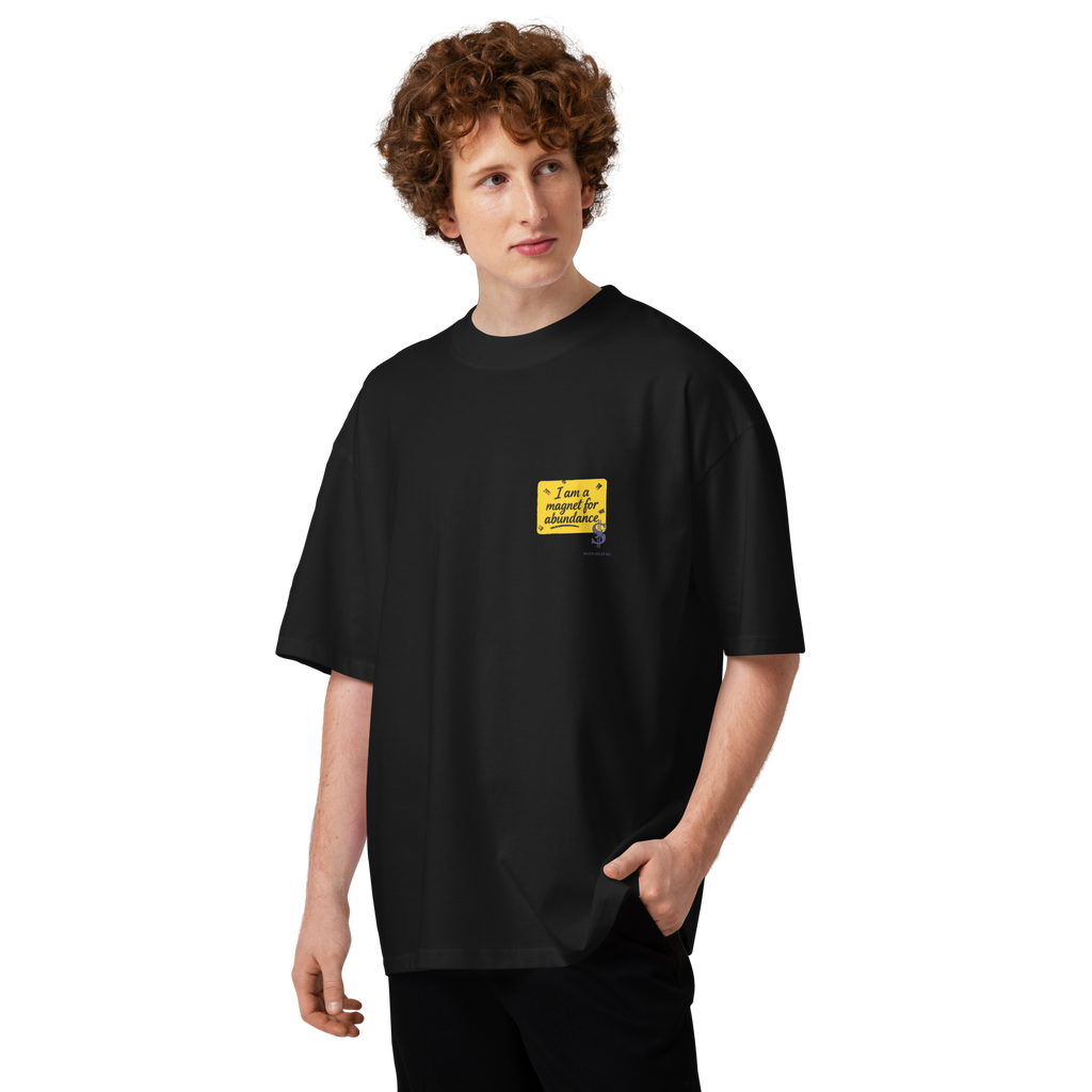Magnetic Abundance Unisex Organic Cotton Oversized High Neck T Shirt