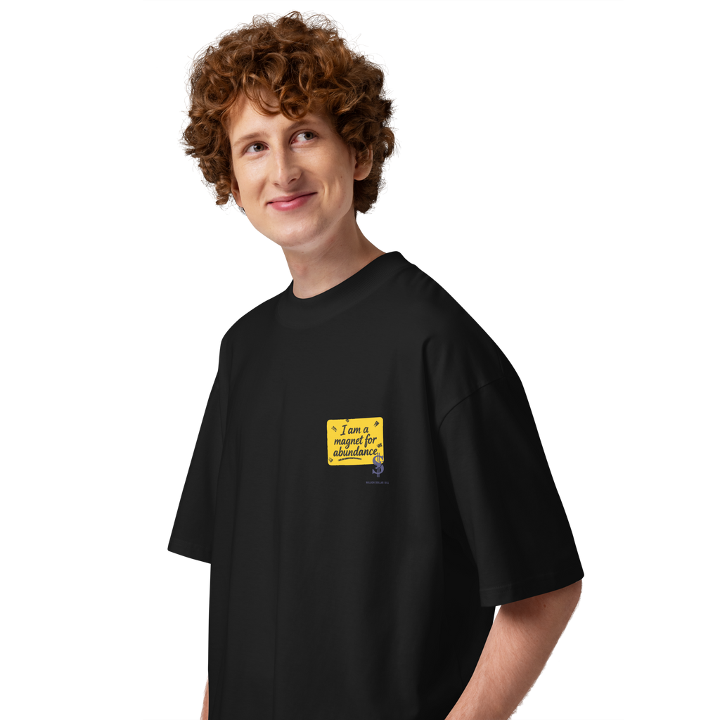 Magnetic Abundance Unisex Organic Cotton Oversized High Neck T Shirt