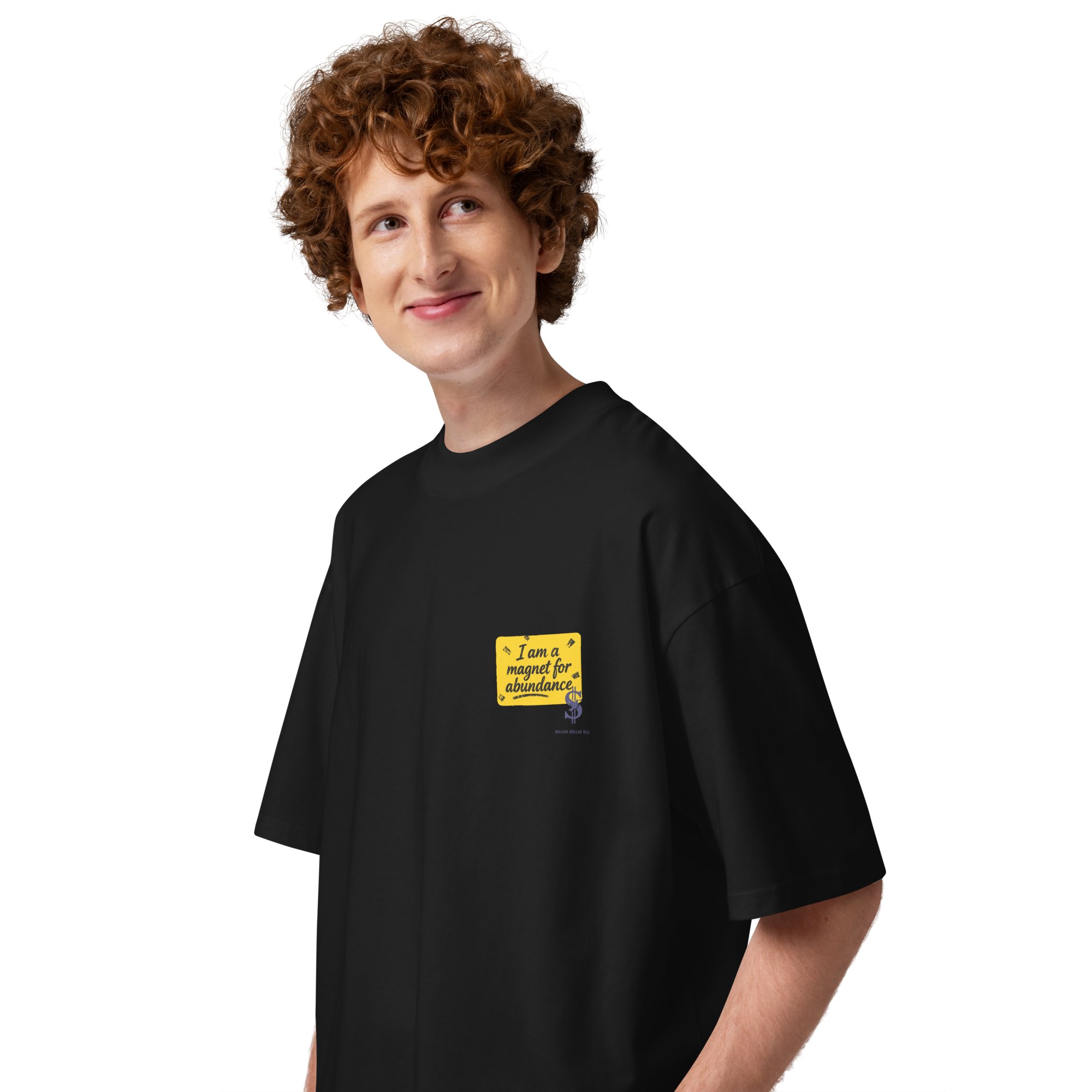 Magnetic Abundance Unisex Organic Cotton Oversized High Neck T Shirt