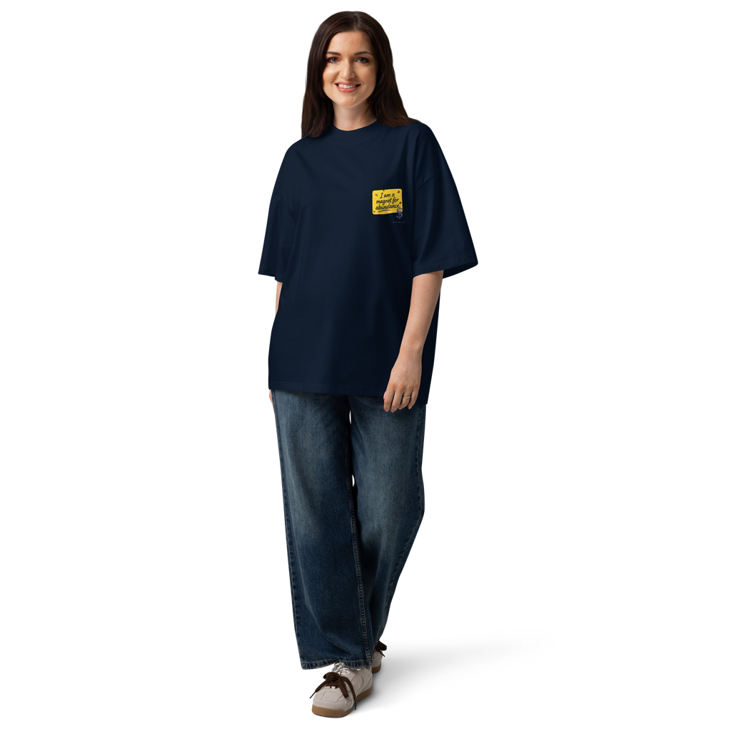 Magnetic Abundance Unisex Organic Cotton Oversized High Neck T Shirt