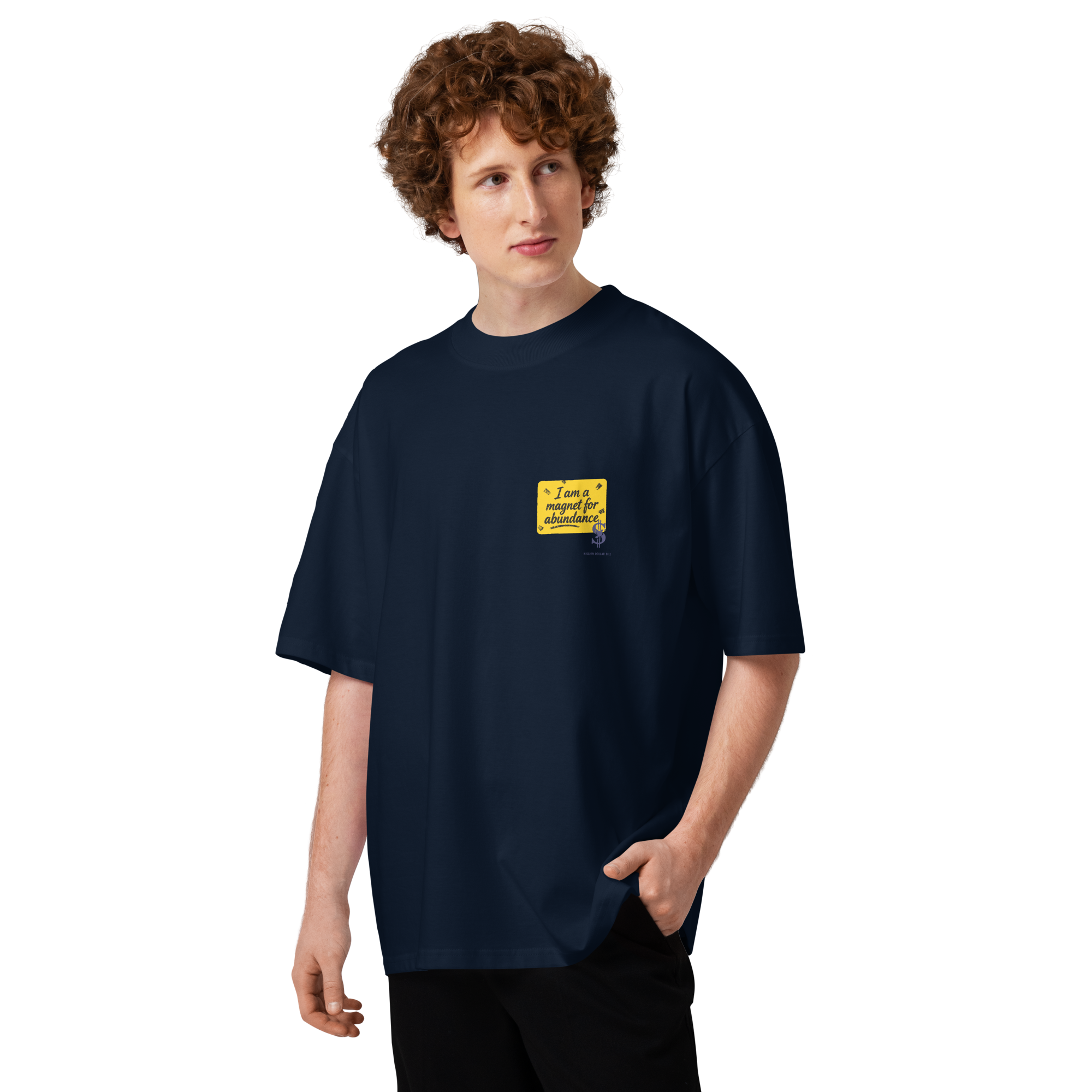 Magnetic Abundance Unisex Organic Cotton Oversized High Neck T Shirt