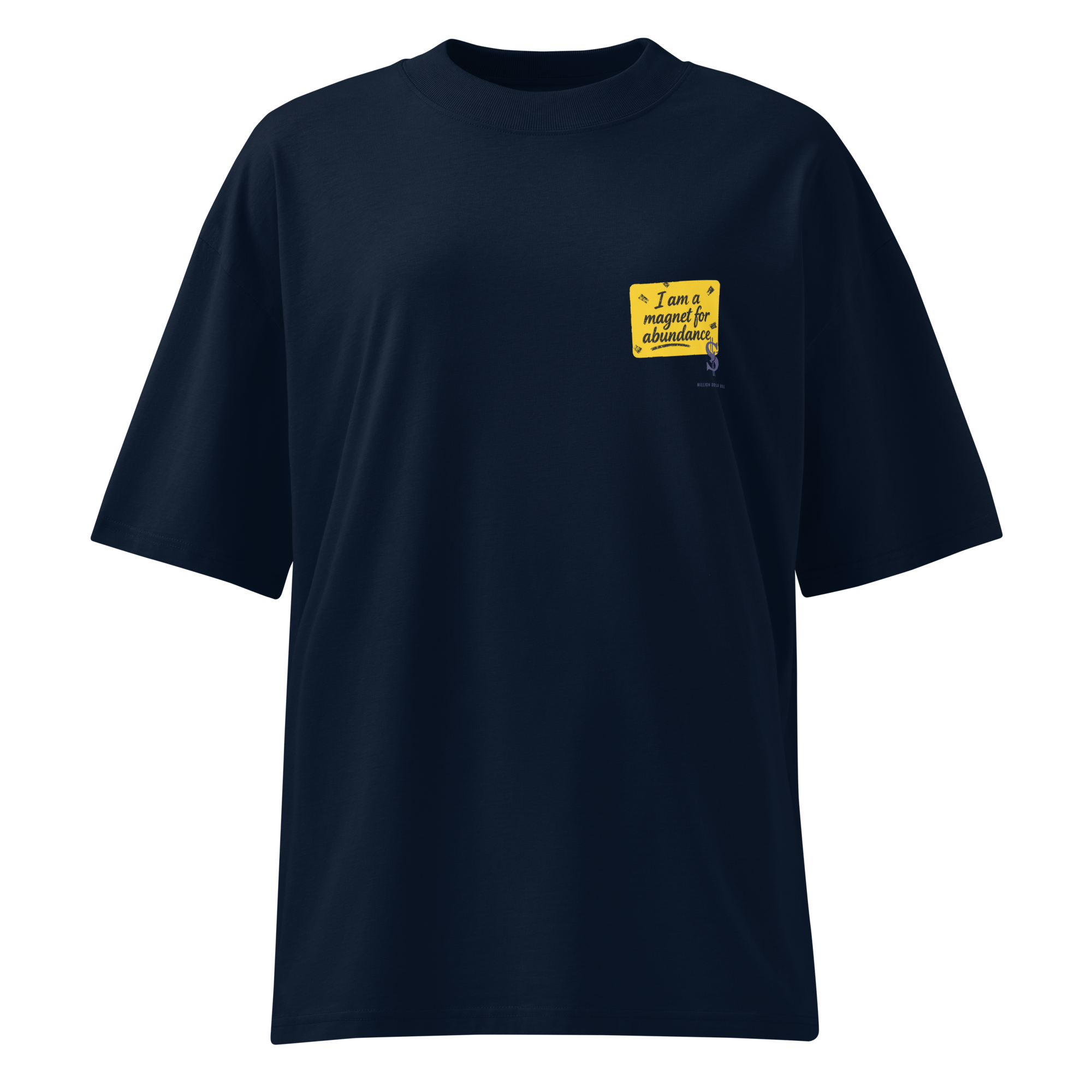 Magnetic Abundance Unisex Organic Cotton Oversized High Neck T Shirt