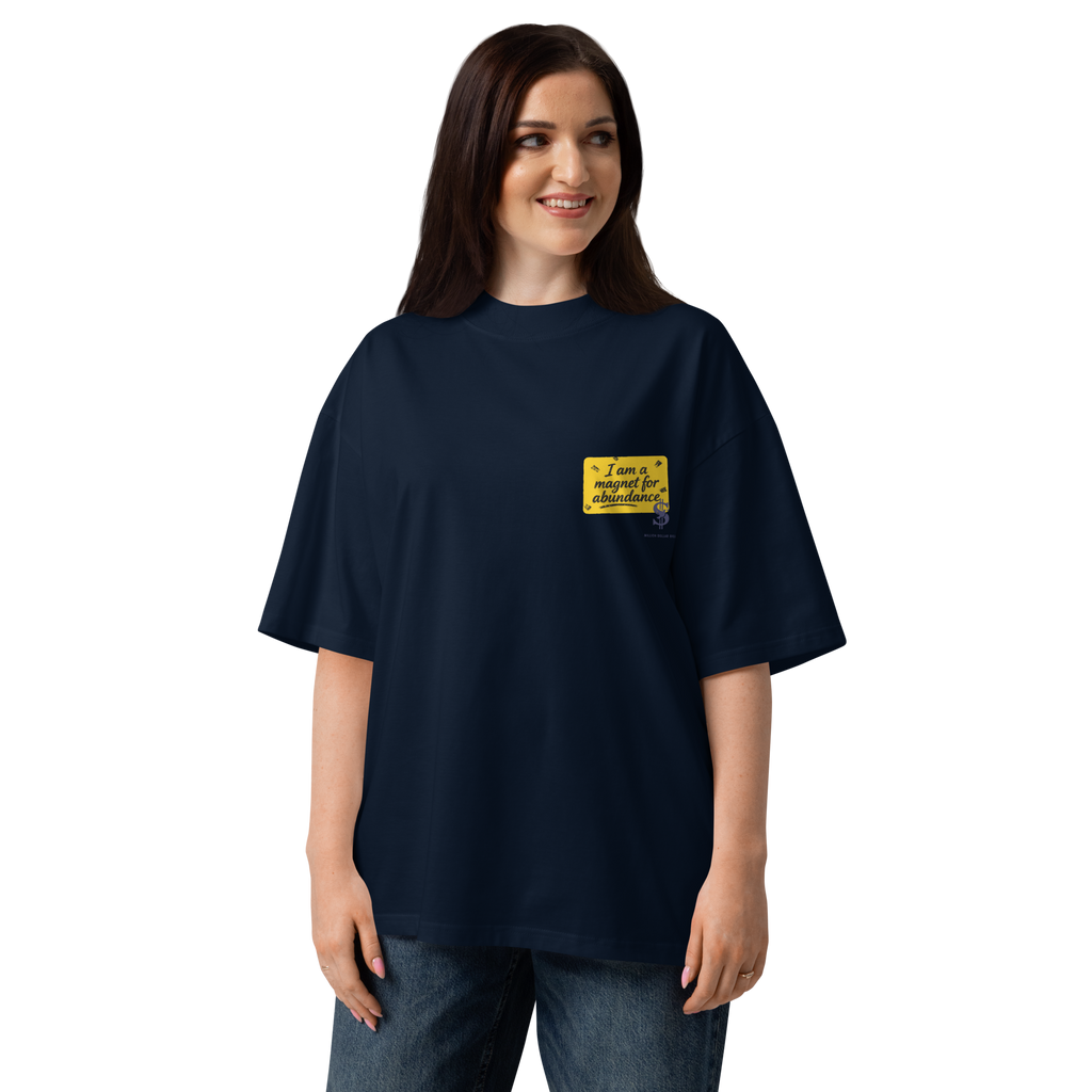 Magnetic Abundance Unisex Organic Cotton Oversized High Neck T Shirt