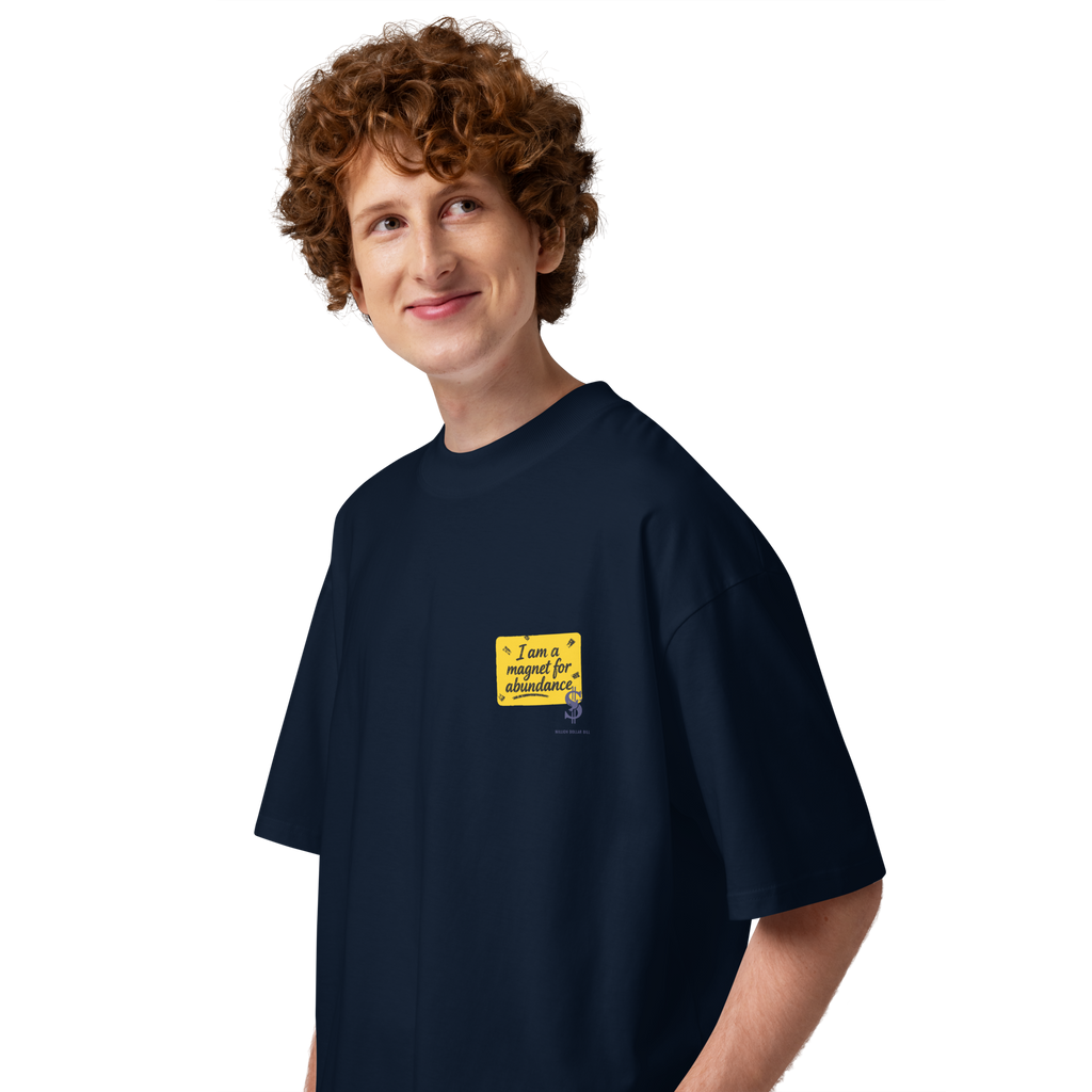 Magnetic Abundance Unisex Organic Cotton Oversized High Neck T Shirt