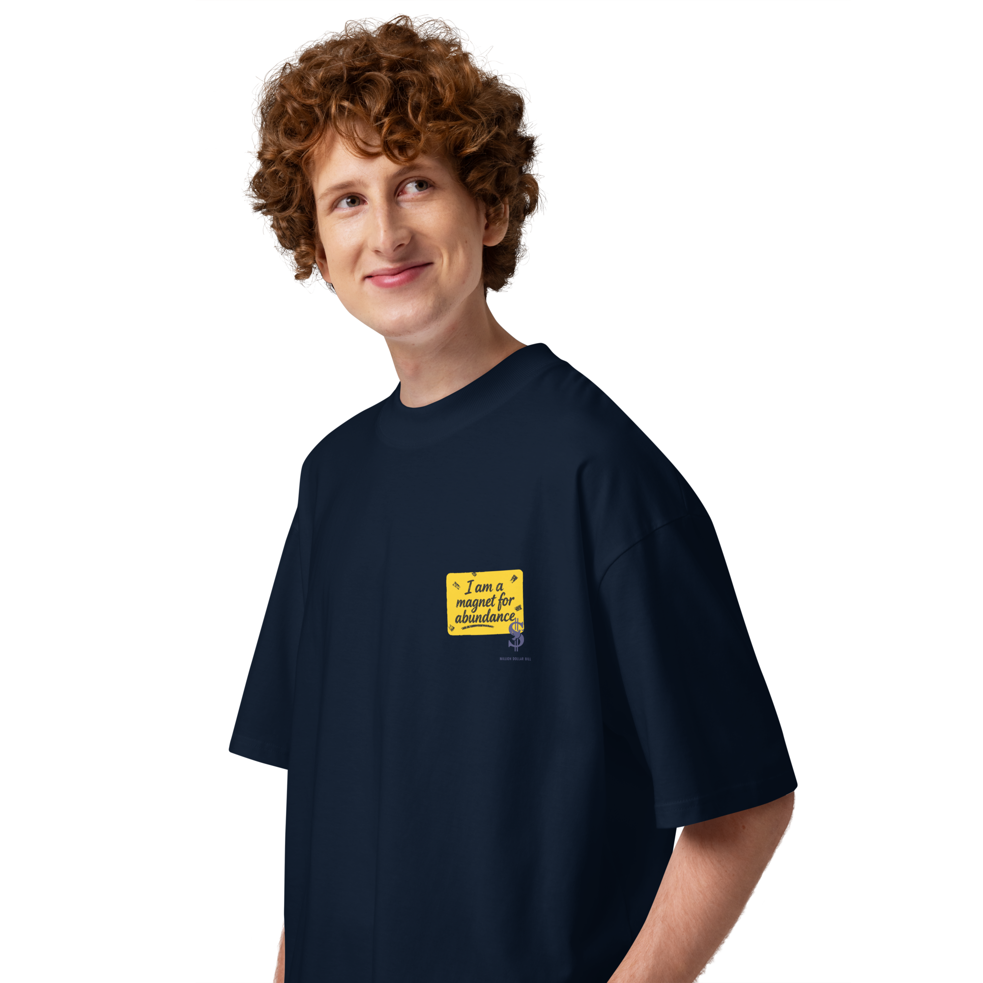 Magnetic Abundance Unisex Organic Cotton Oversized High Neck T Shirt