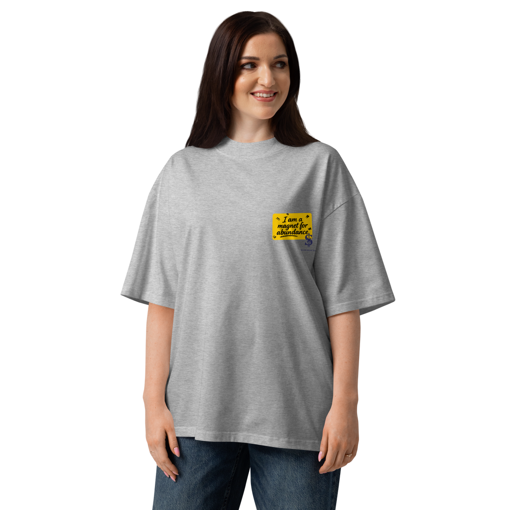 Magnetic Abundance Unisex Organic Cotton Oversized High Neck T Shirt