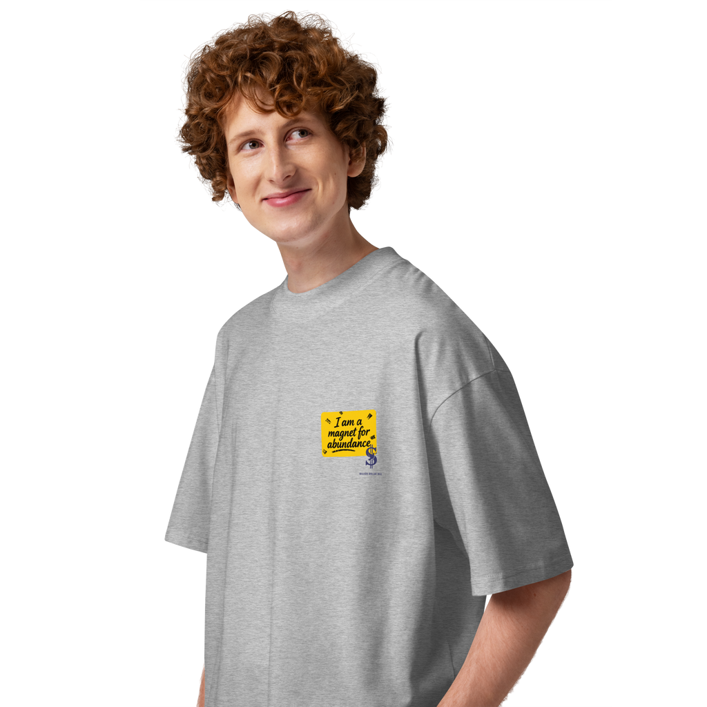 Magnetic Abundance Unisex Organic Cotton Oversized High Neck T Shirt