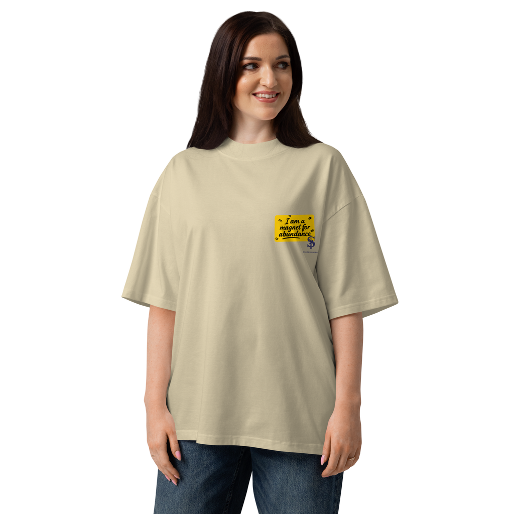 Magnetic Abundance Unisex Organic Cotton Oversized High Neck T Shirt