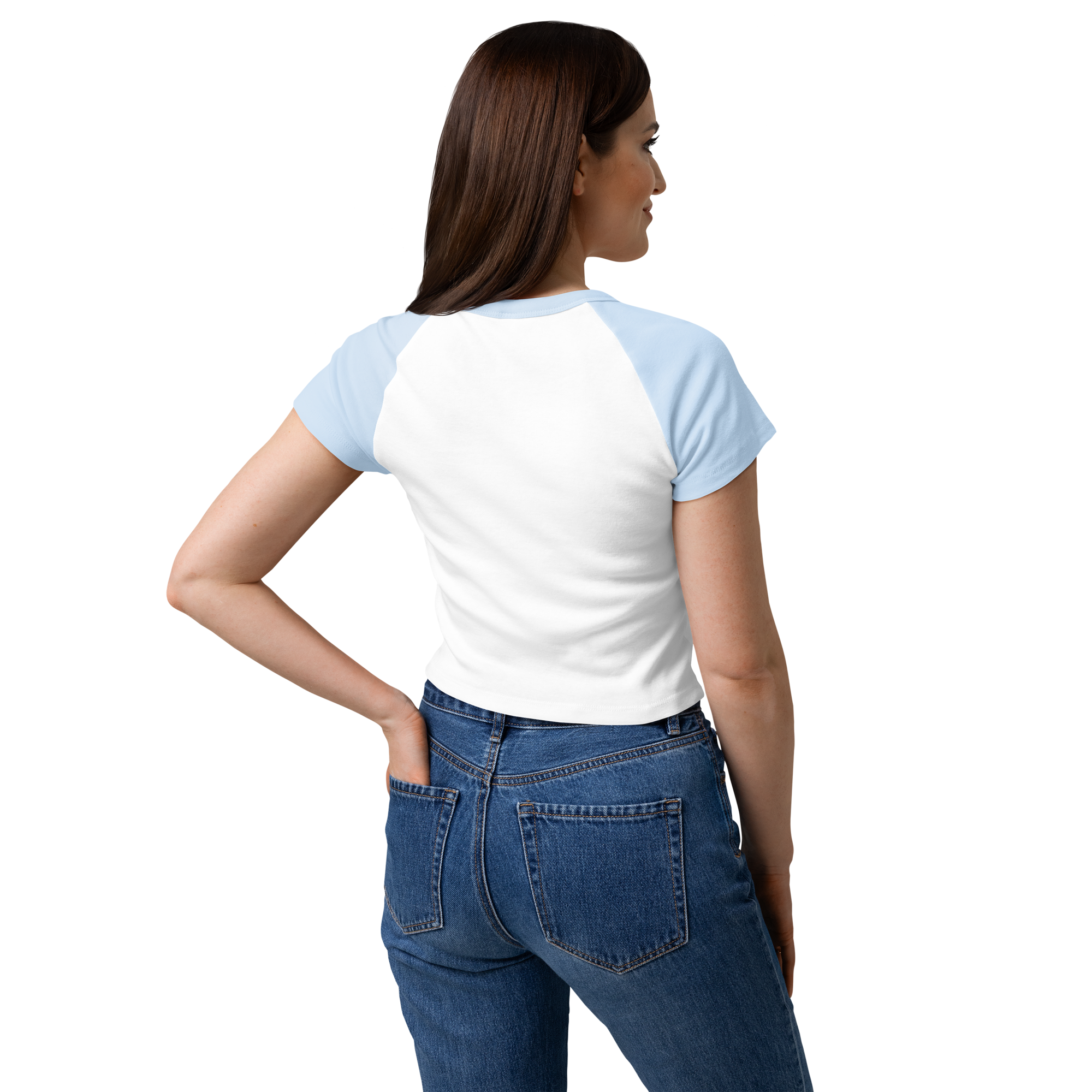MDB Co Radiate Womens Micro Rib Raglan Baby Tee Cotton Blend