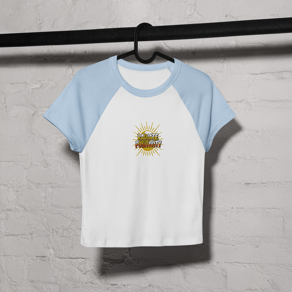 MDB Co Radiate Womens Micro Rib Raglan Baby Tee Cotton Blend