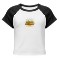 MDB Co Radiate Womens Micro Rib Raglan Baby Tee Cotton Blend
