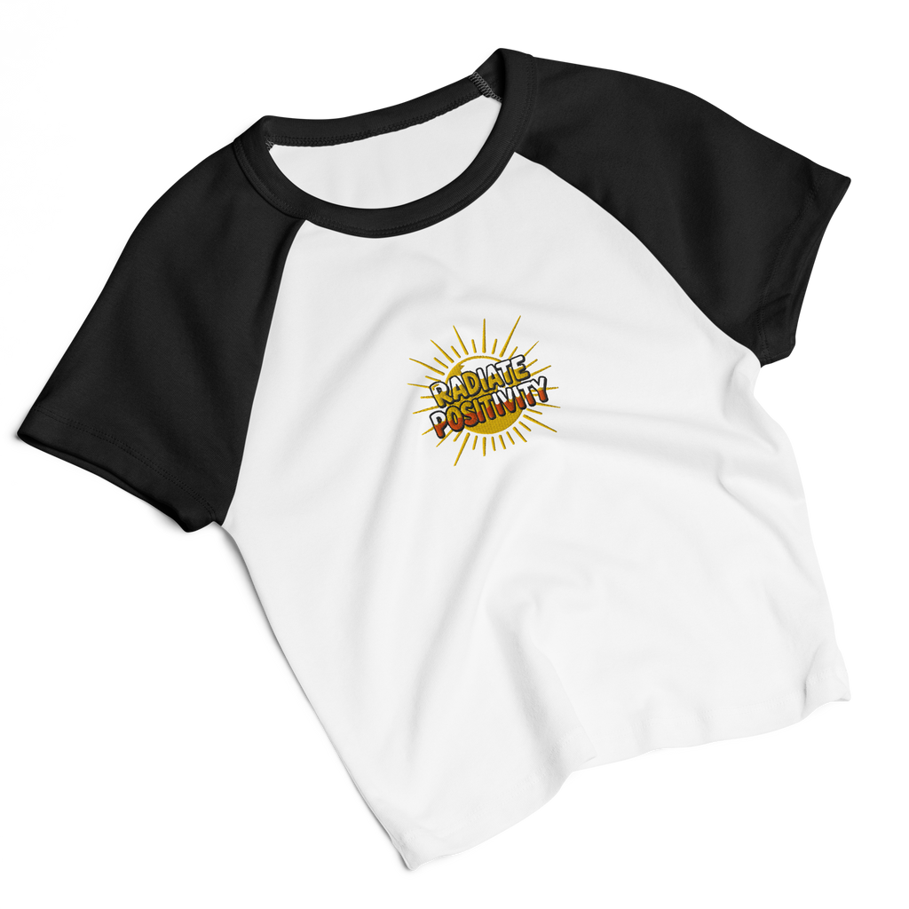 MDB Co Radiate Womens Micro Rib Raglan Baby Tee Cotton Blend