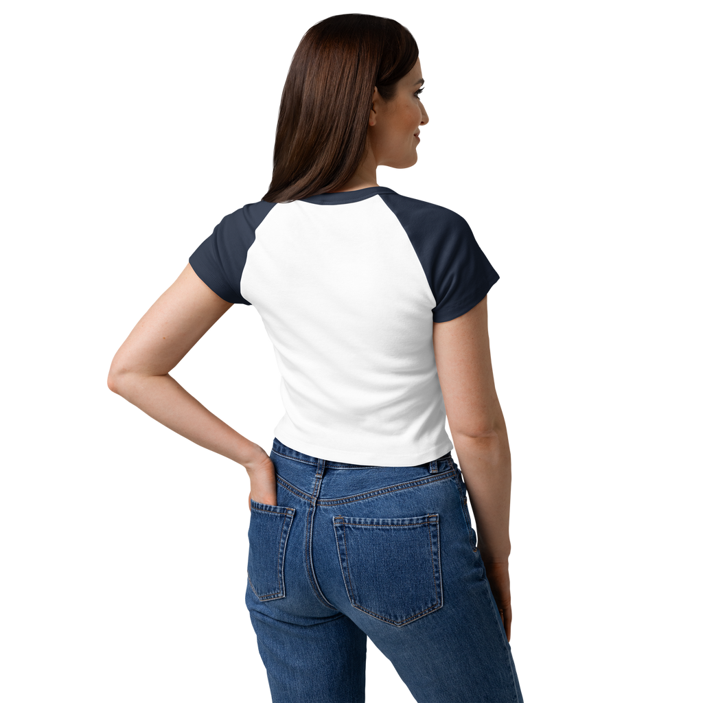 MDB Co Radiate Womens Micro Rib Raglan Baby Tee Cotton Blend