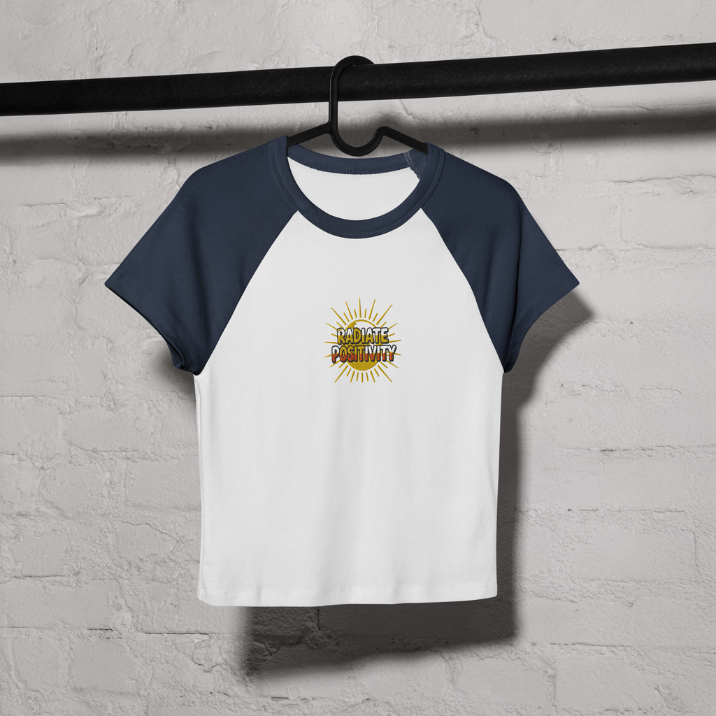 MDB Co Radiate Womens Micro Rib Raglan Baby Tee Cotton Blend
