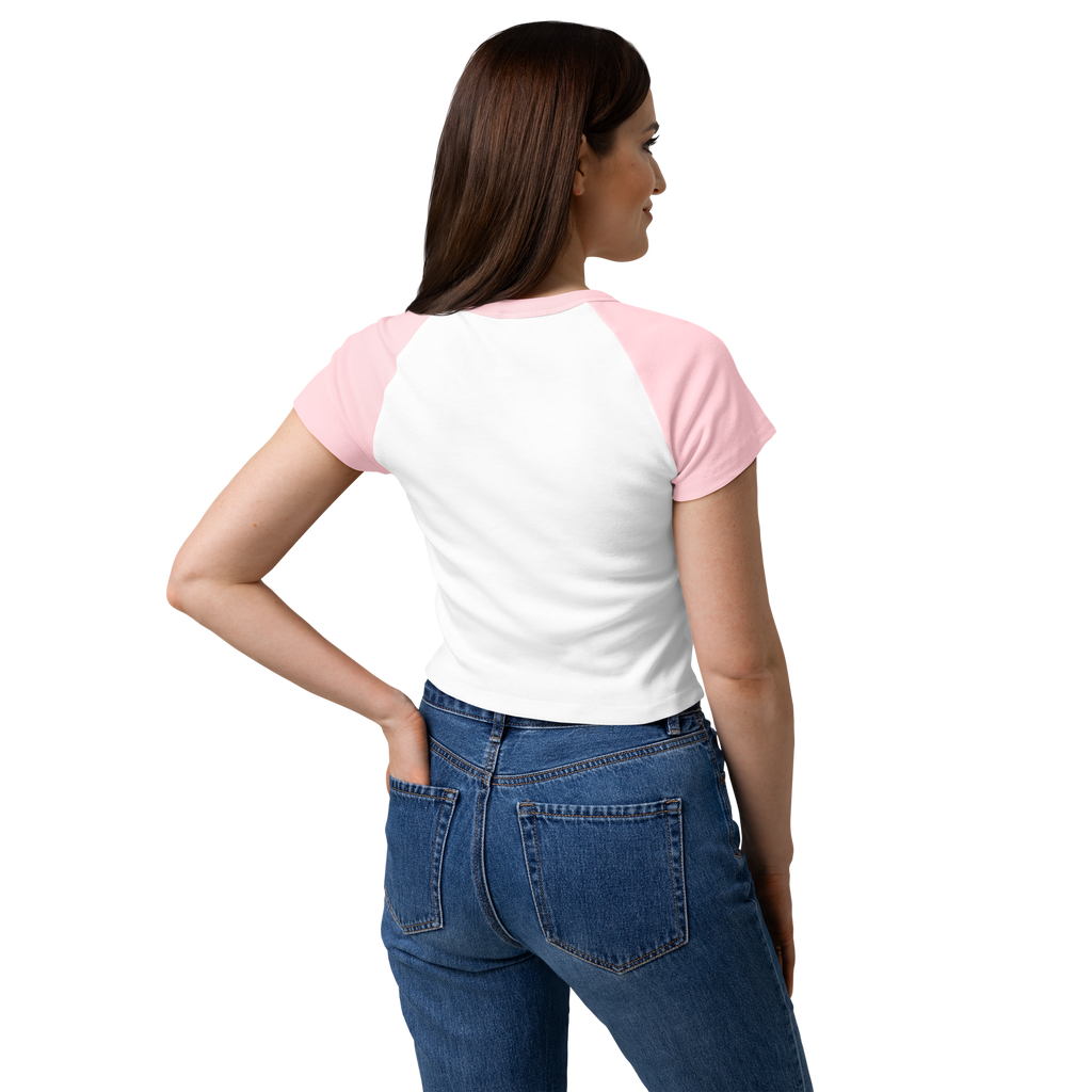 MDB Co Radiate Womens Micro Rib Raglan Baby Tee Cotton Blend