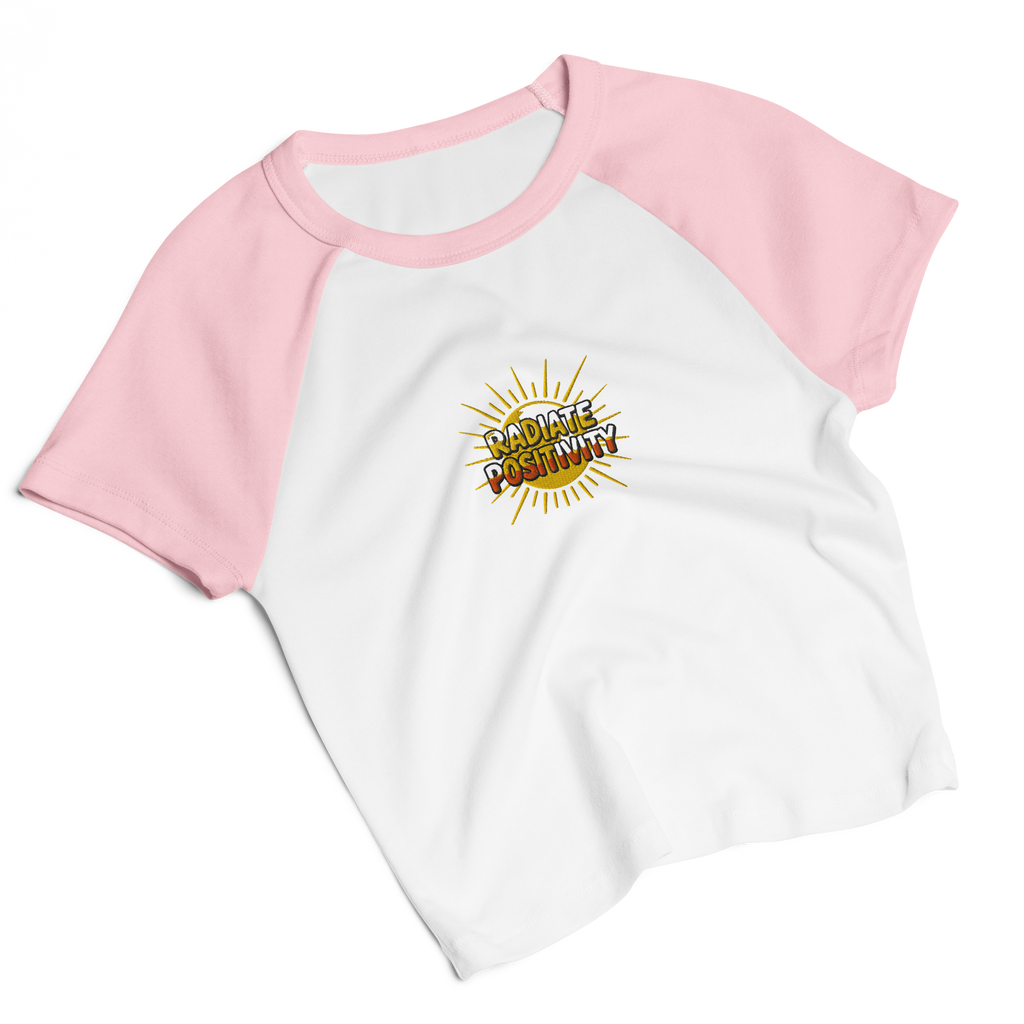 MDB Co Radiate Womens Micro Rib Raglan Baby Tee Cotton Blend