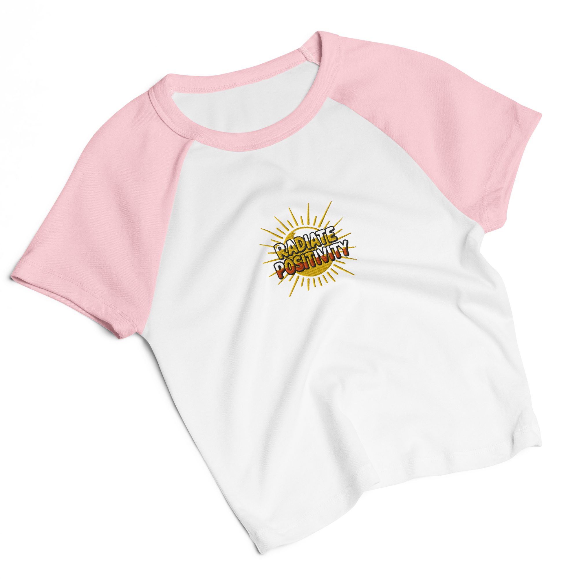 MDB Co Radiate Womens Micro Rib Raglan Baby Tee Cotton Blend