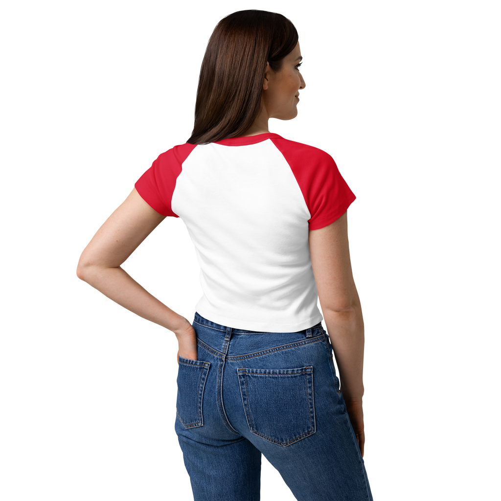 MDB Co Radiate Womens Micro Rib Raglan Baby Tee Cotton Blend
