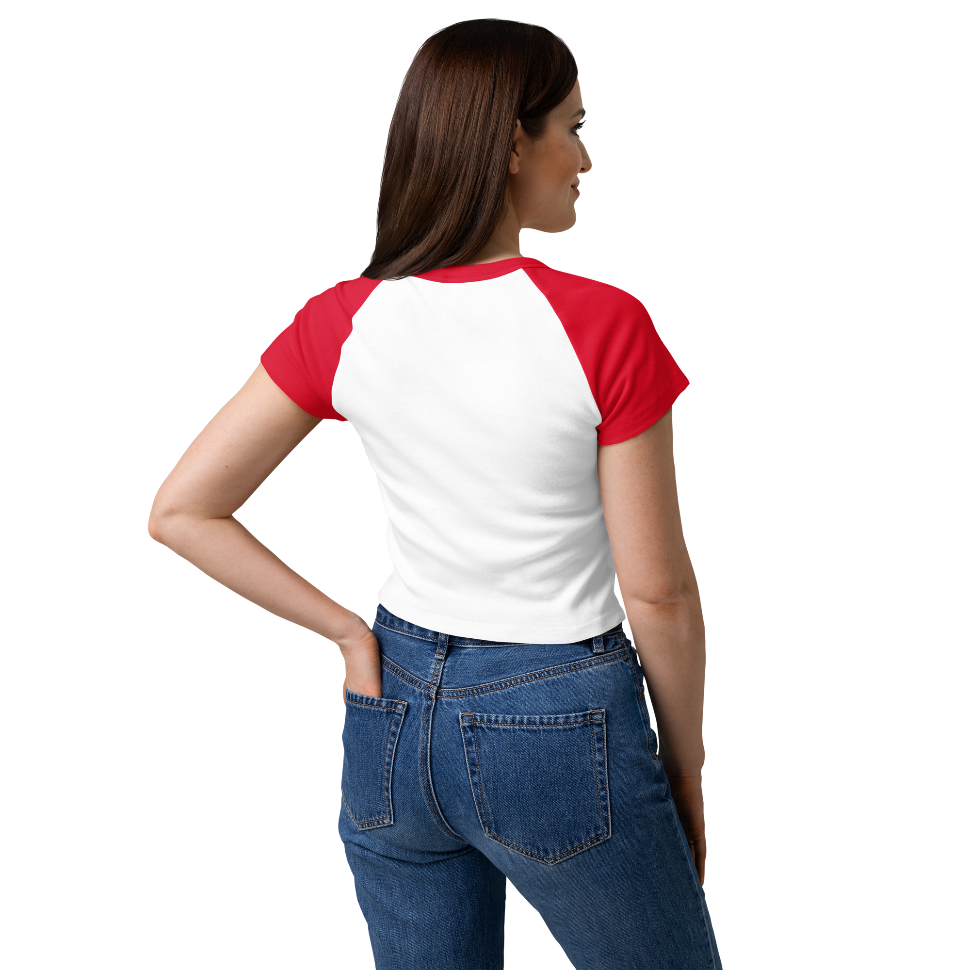 MDB Co Radiate Womens Micro Rib Raglan Baby Tee Cotton Blend