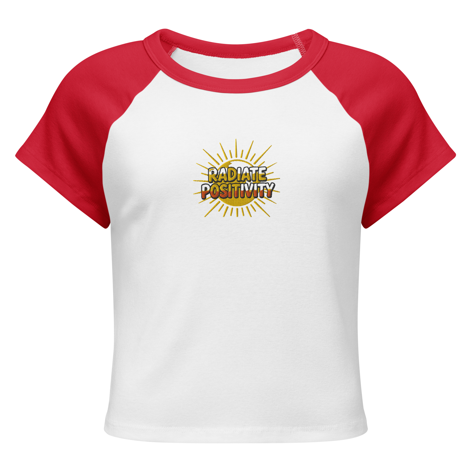 MDB Co Radiate Womens Micro Rib Raglan Baby Tee Cotton Blend
