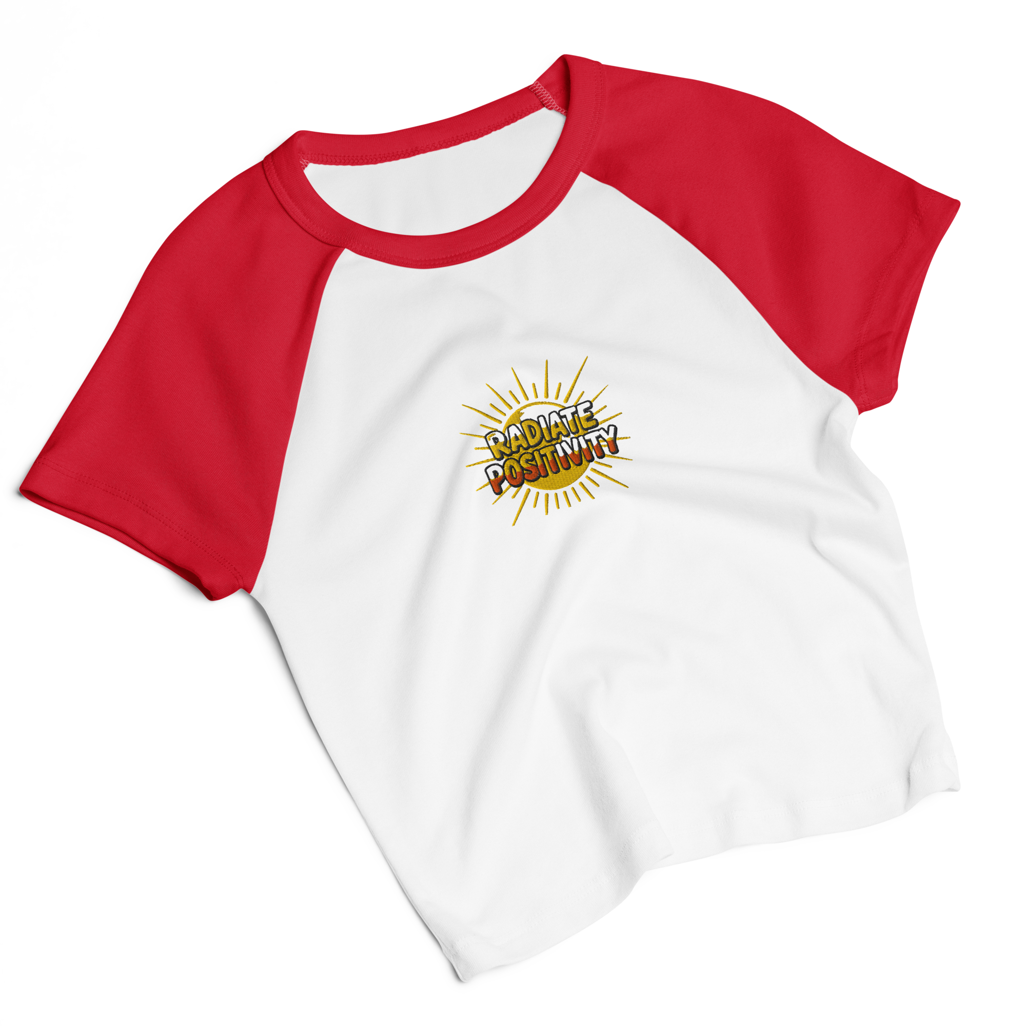 MDB Co Radiate Womens Micro Rib Raglan Baby Tee Cotton Blend