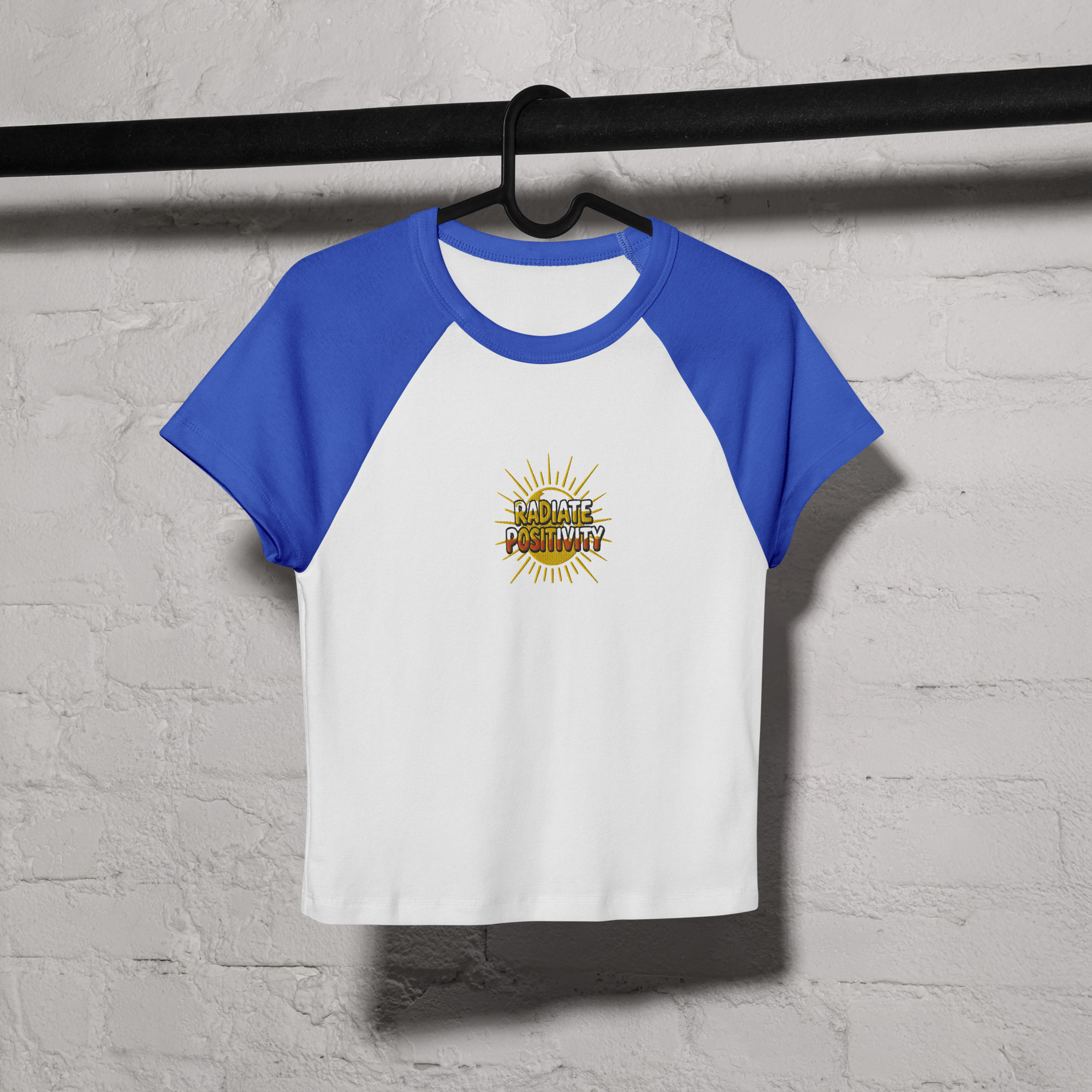 MDB Co Radiate Womens Micro Rib Raglan Baby Tee Cotton Blend