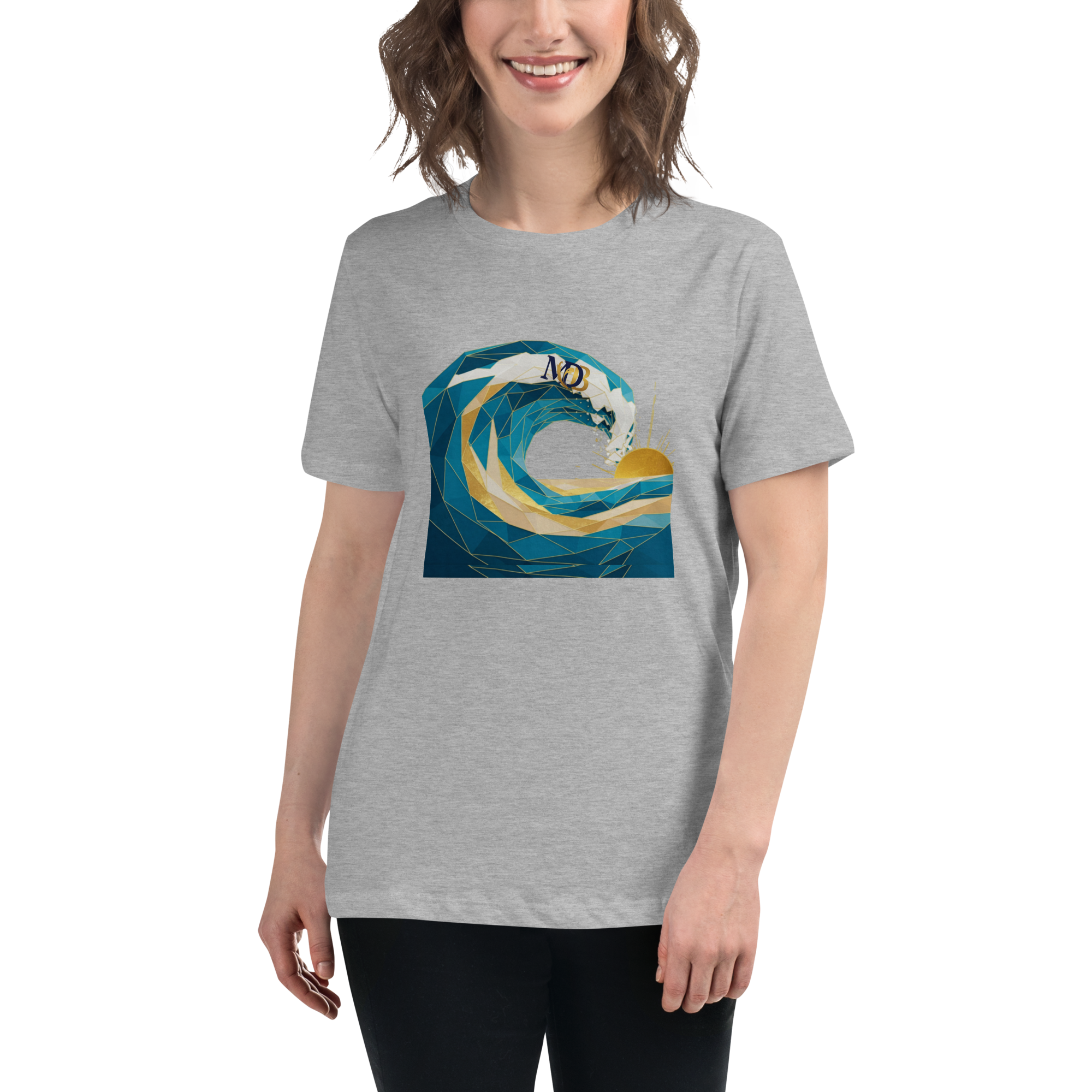 MDB Co Your Own Wave Womens Relaxed Cotton T Shirt Everyday Comfort