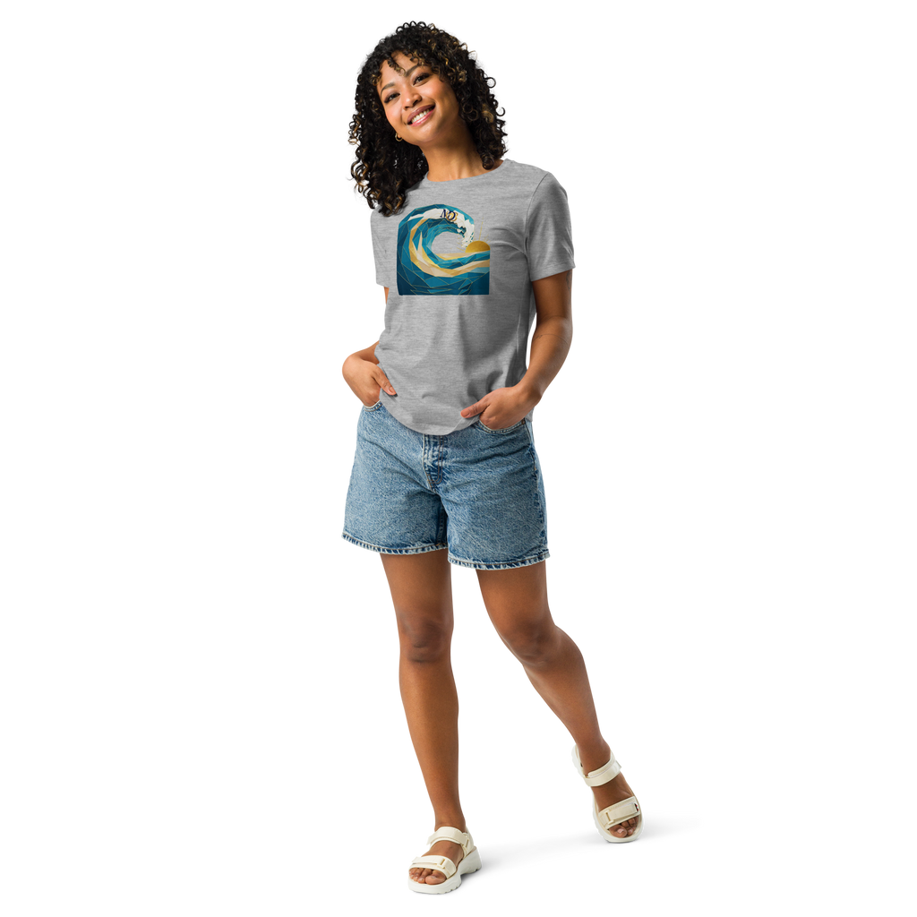 MDB Co Your Own Wave Womens Relaxed Cotton T Shirt Everyday Comfort