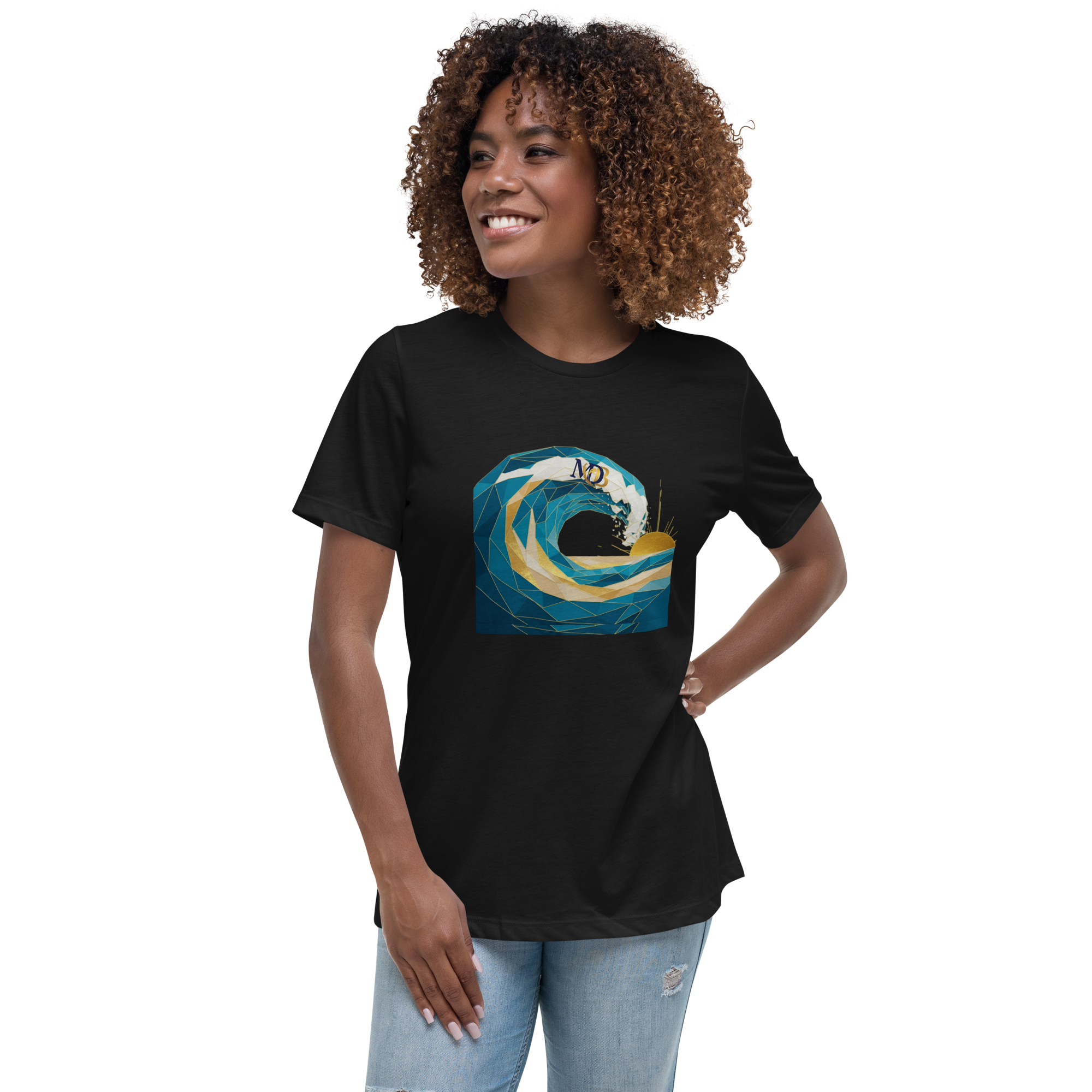 MDB Co Your Own Wave Womens Relaxed Cotton T Shirt Everyday Comfort