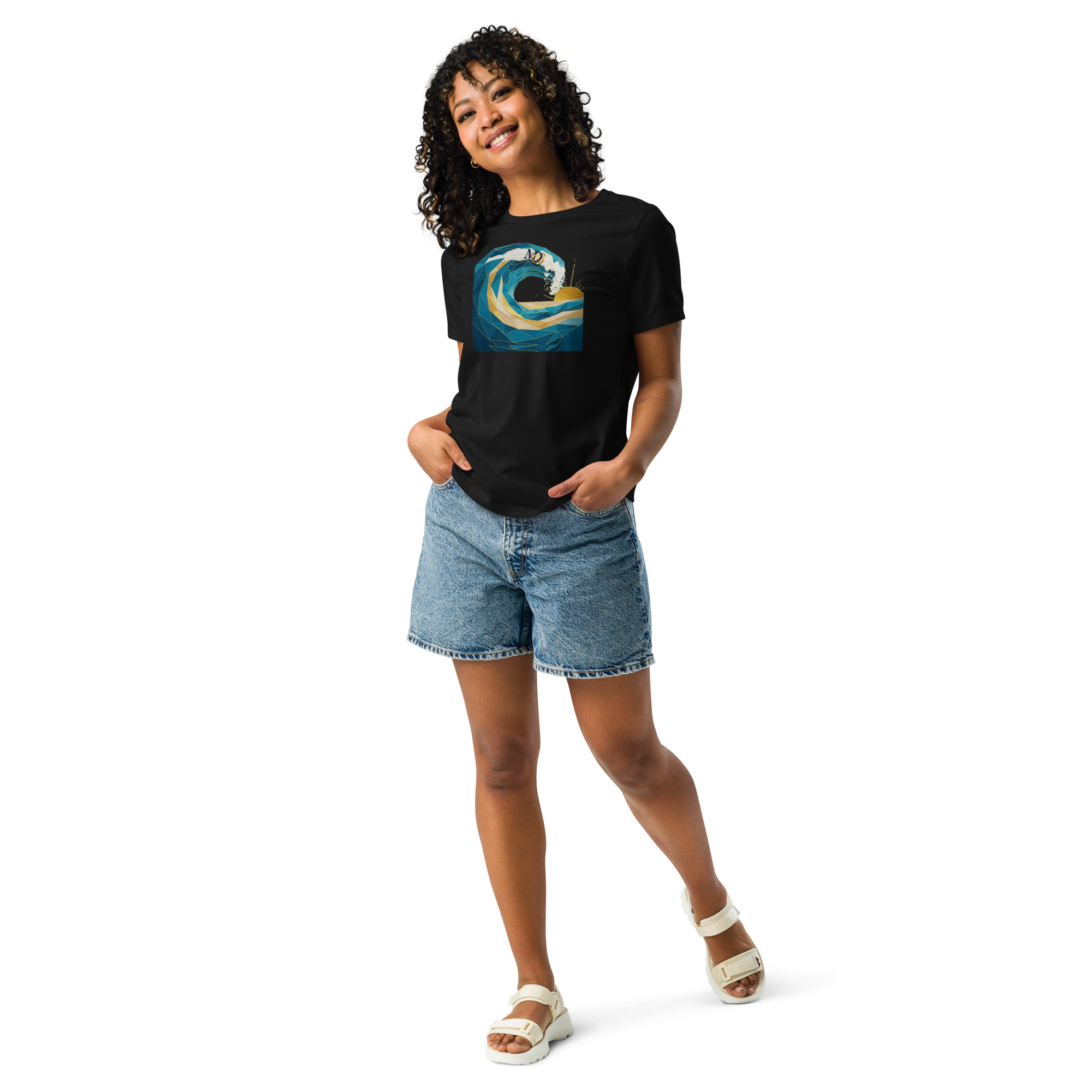 MDB Co Your Own Wave Womens Relaxed Cotton T Shirt Everyday Comfort