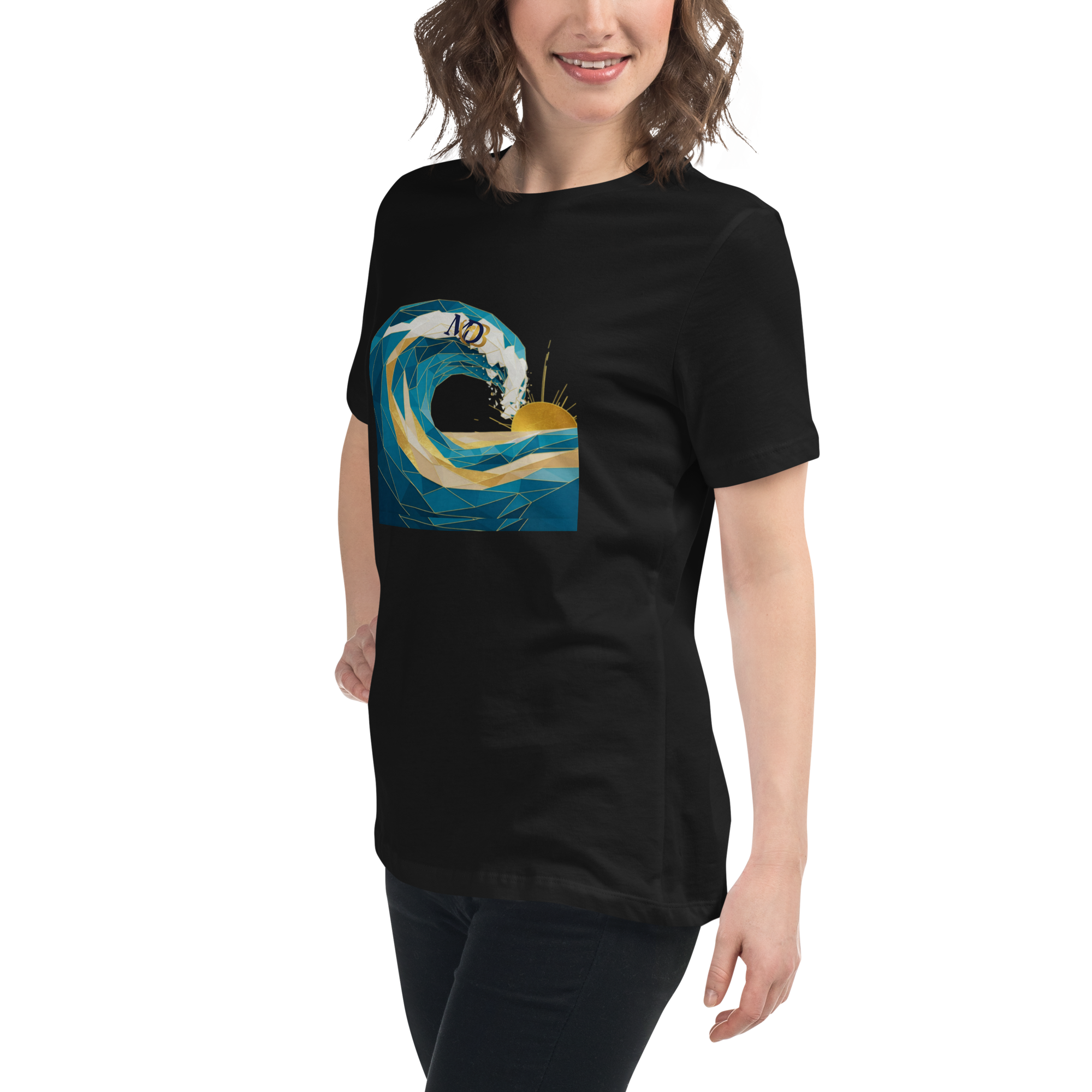 MDB Co Your Own Wave Womens Relaxed Cotton T Shirt Everyday Comfort