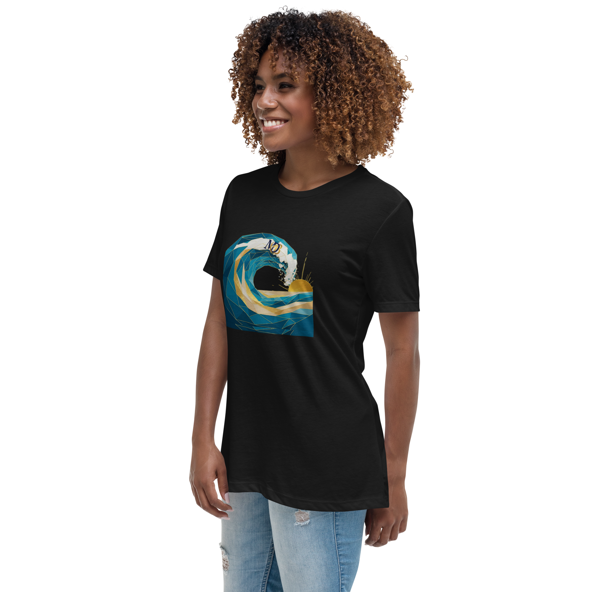 MDB Co Your Own Wave Womens Relaxed Cotton T Shirt Everyday Comfort