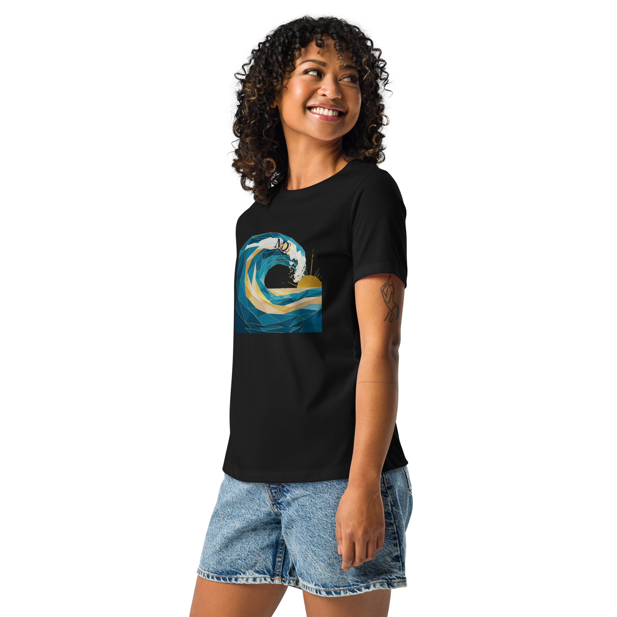 MDB Co Your Own Wave Womens Relaxed Cotton T Shirt Everyday Comfort