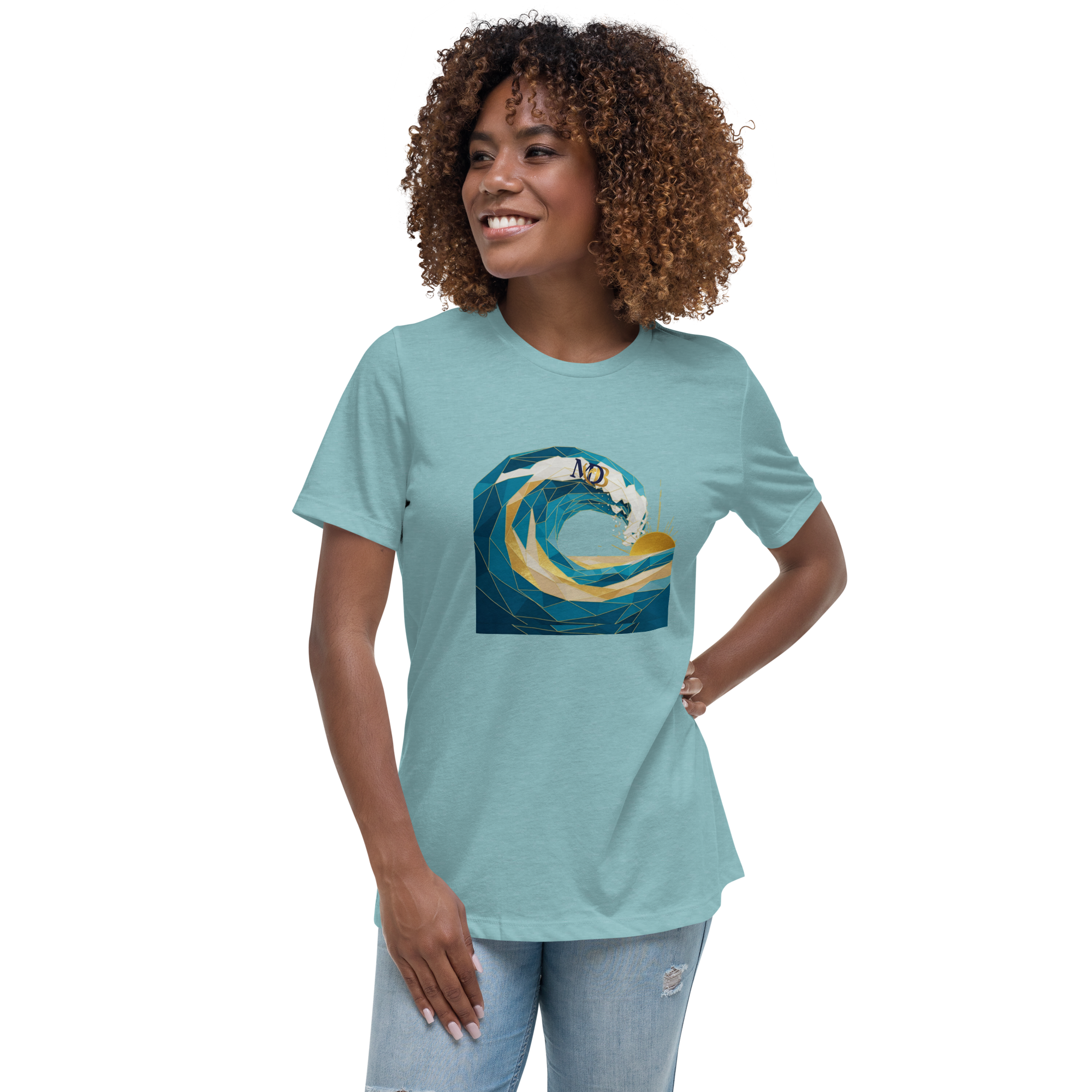 MDB Co Your Own Wave Womens Relaxed Cotton T Shirt Everyday Comfort