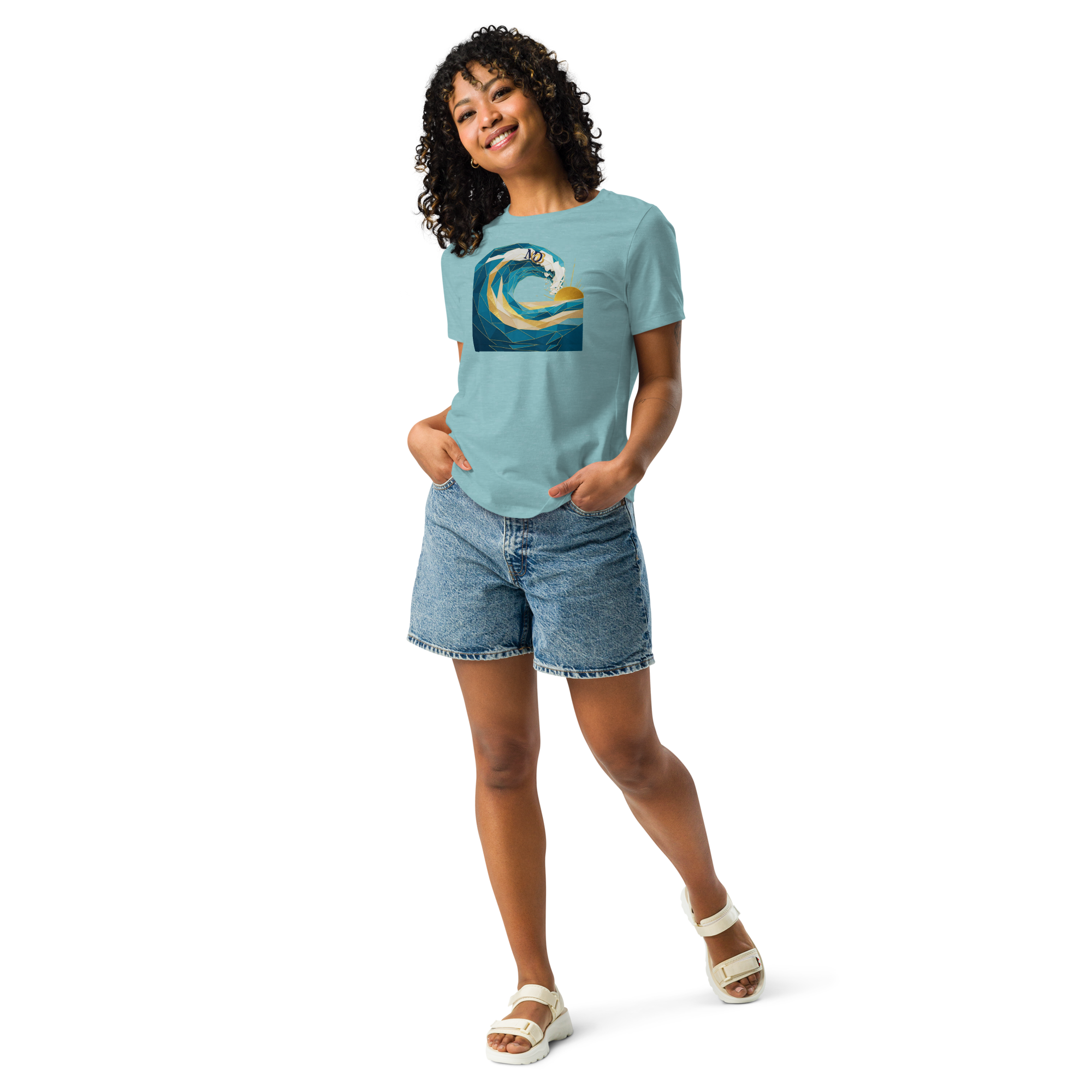 MDB Co Your Own Wave Womens Relaxed Cotton T Shirt Everyday Comfort