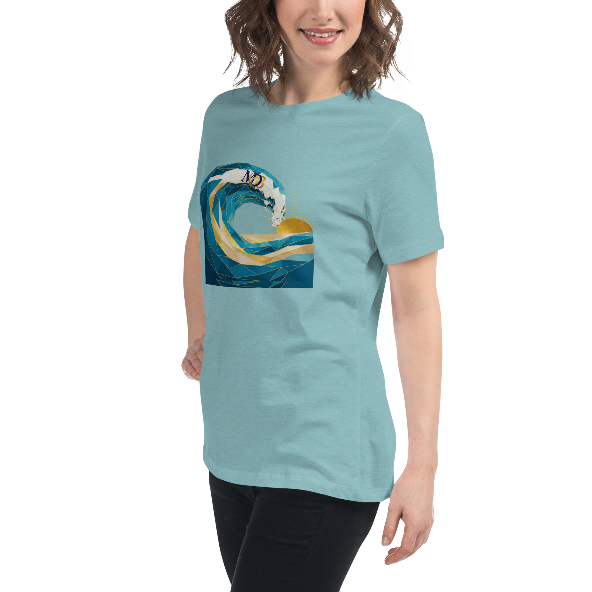 MDB Co Your Own Wave Womens Relaxed Cotton T Shirt Everyday Comfort