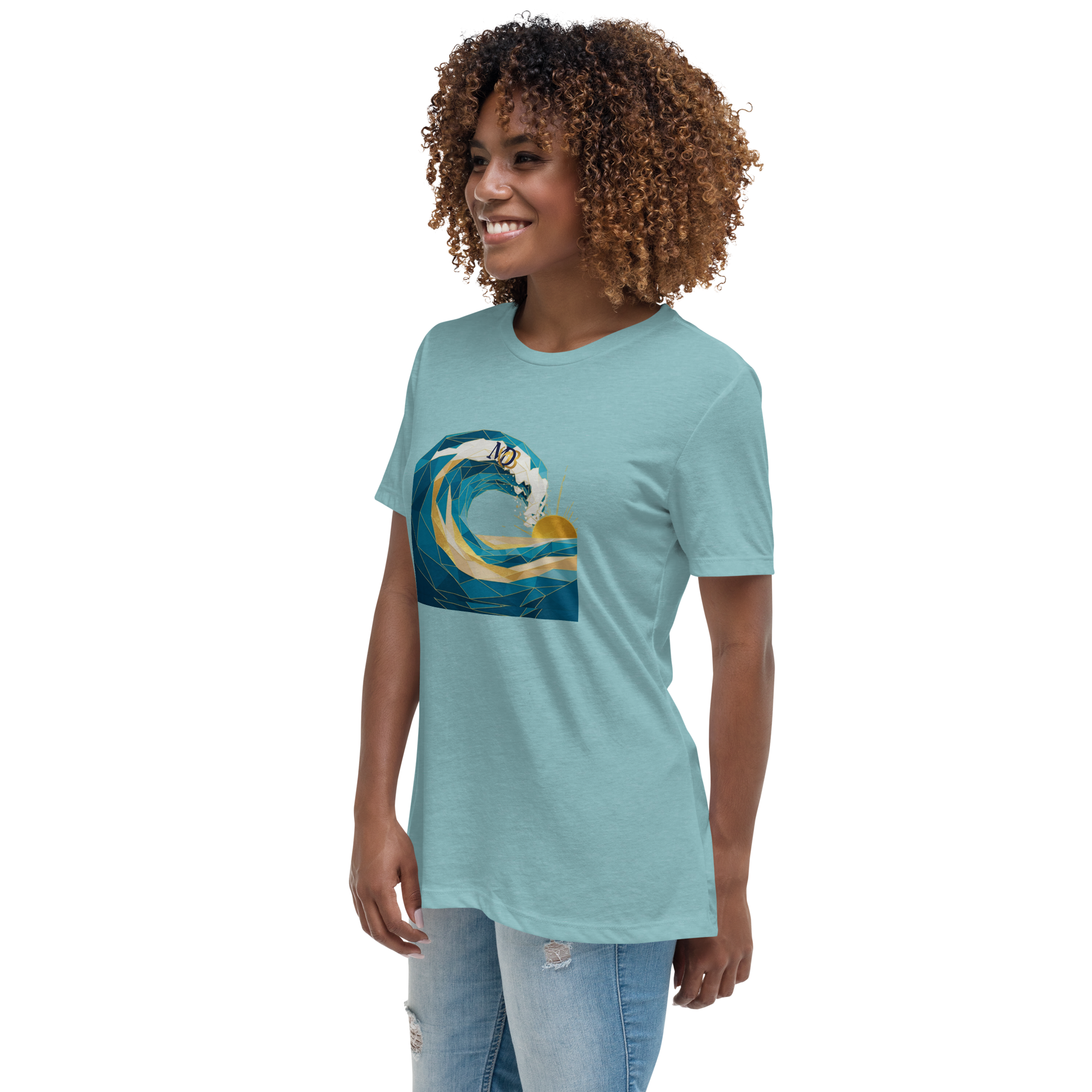 MDB Co Your Own Wave Womens Relaxed Cotton T Shirt Everyday Comfort