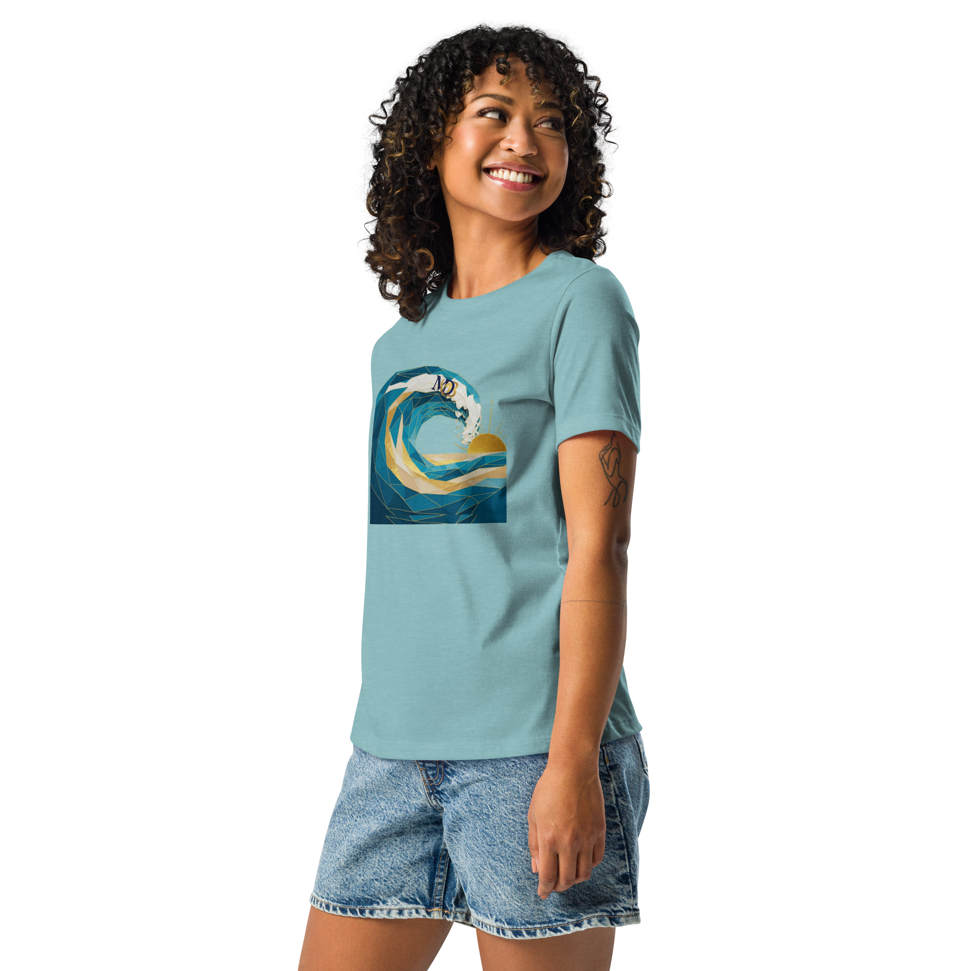 MDB Co Your Own Wave Womens Relaxed Cotton T Shirt Everyday Comfort