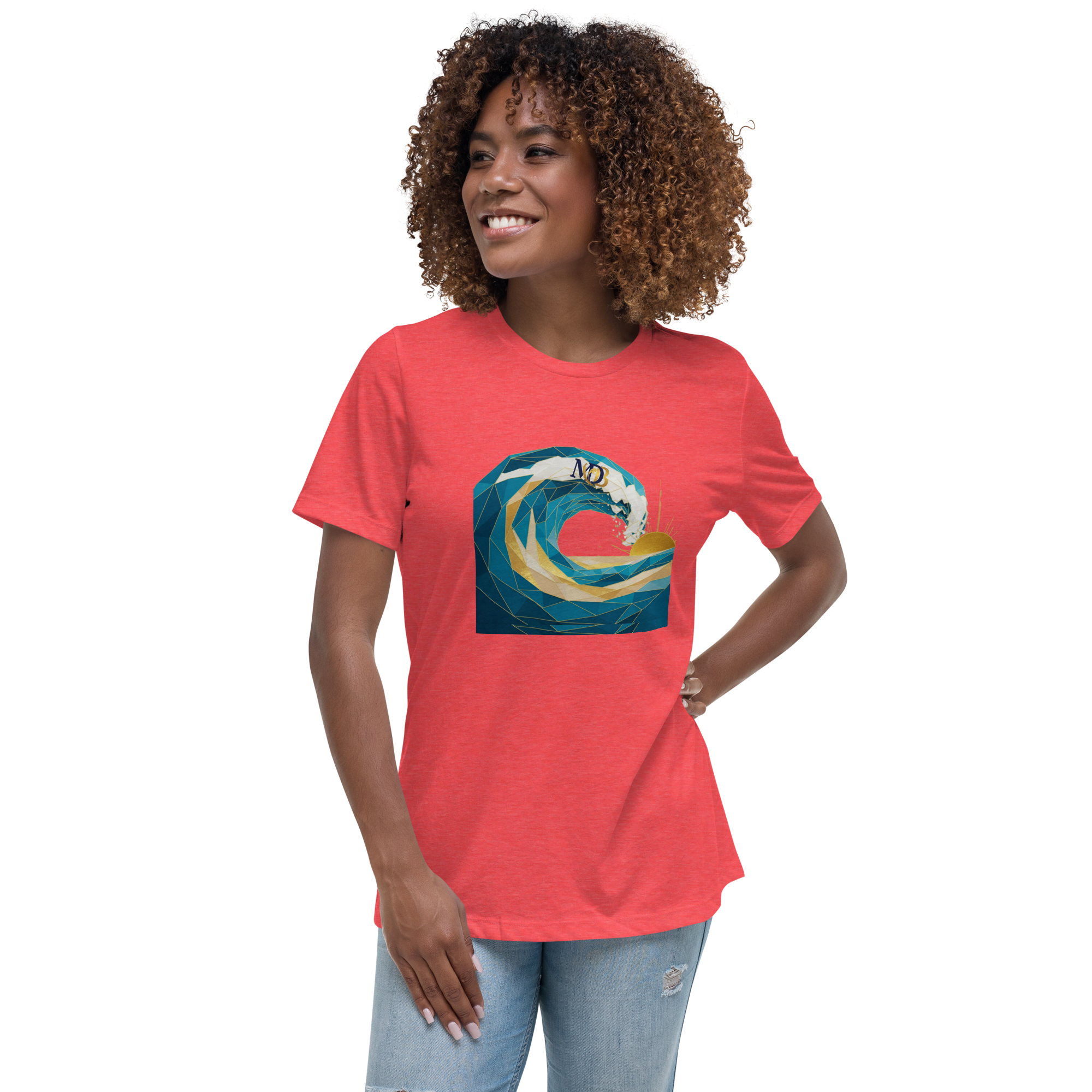 MDB Co Your Own Wave Womens Relaxed Cotton T Shirt Everyday Comfort