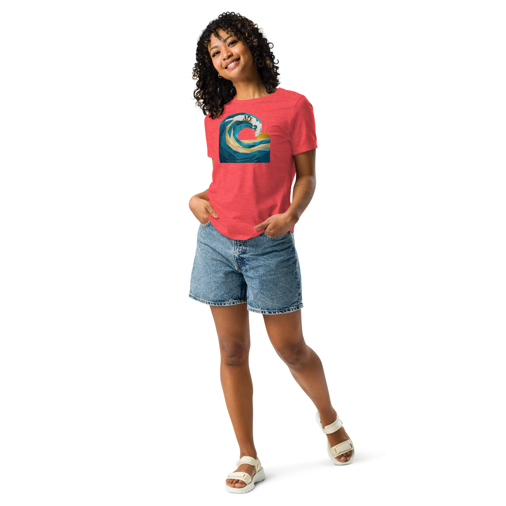 MDB Co Your Own Wave Womens Relaxed Cotton T Shirt Everyday Comfort