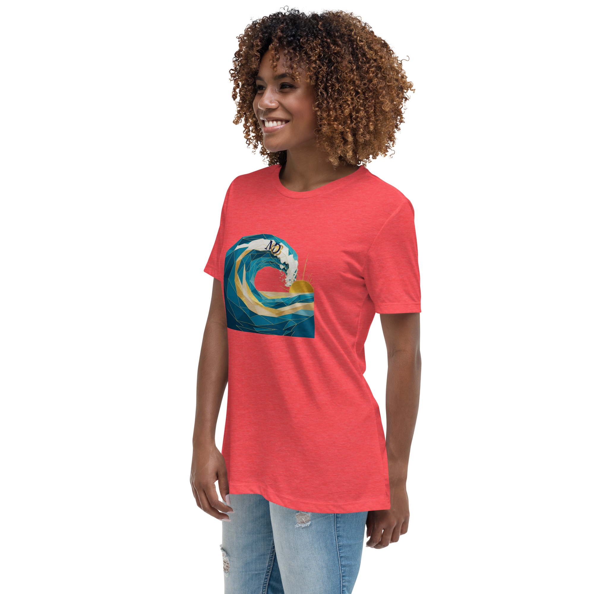 MDB Co Your Own Wave Womens Relaxed Cotton T Shirt Everyday Comfort
