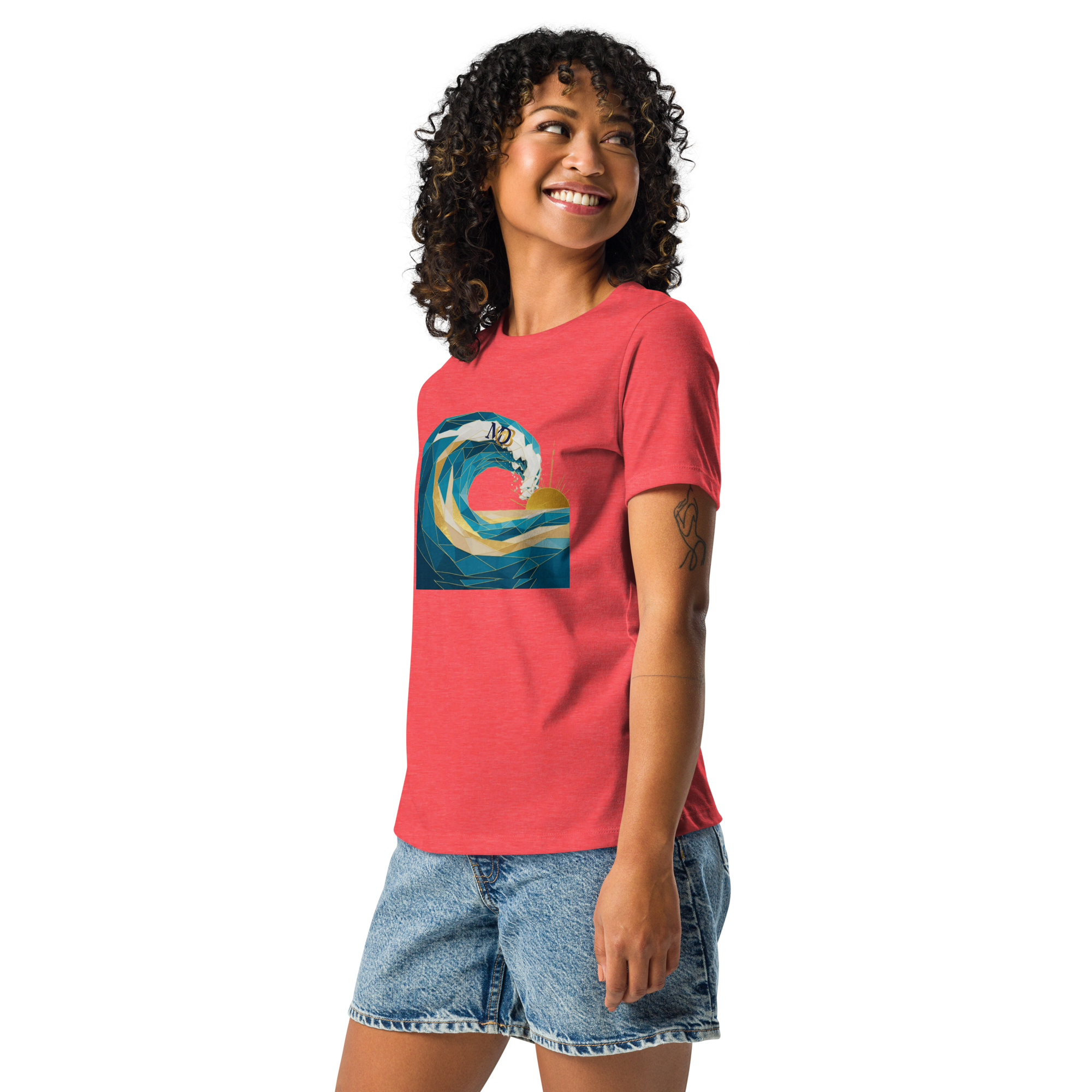 MDB Co Your Own Wave Womens Relaxed Cotton T Shirt Everyday Comfort