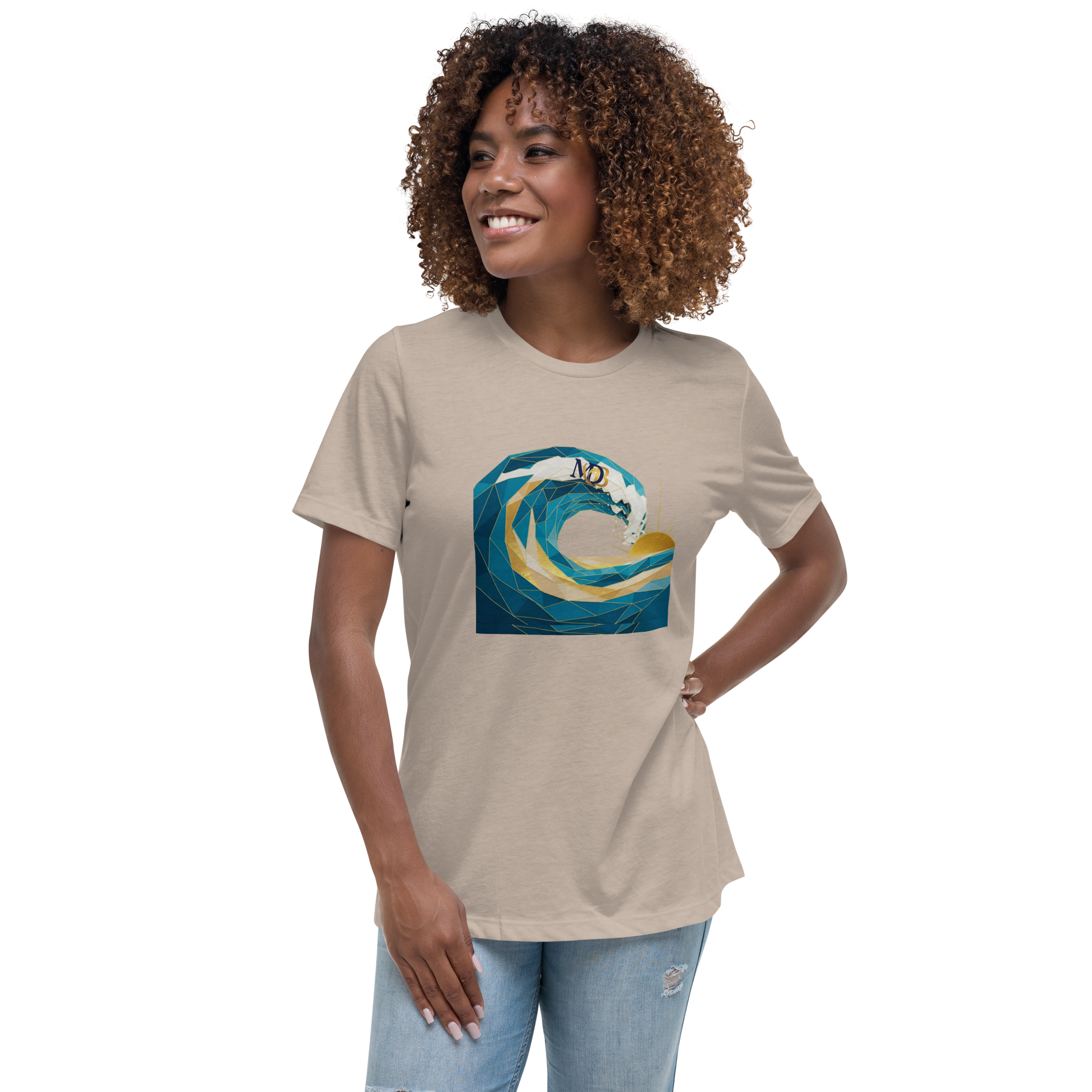 MDB Co Your Own Wave Womens Relaxed Cotton T Shirt Everyday Comfort