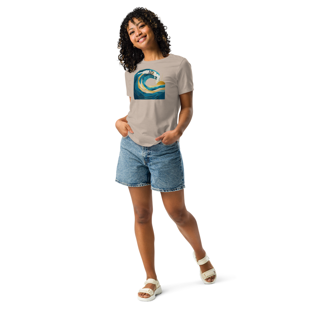 MDB Co Your Own Wave Womens Relaxed Cotton T Shirt Everyday Comfort