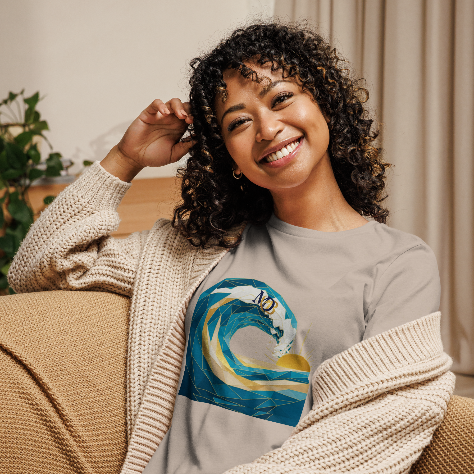 MDB Co Your Own Wave Womens Relaxed Cotton T Shirt Everyday Comfort