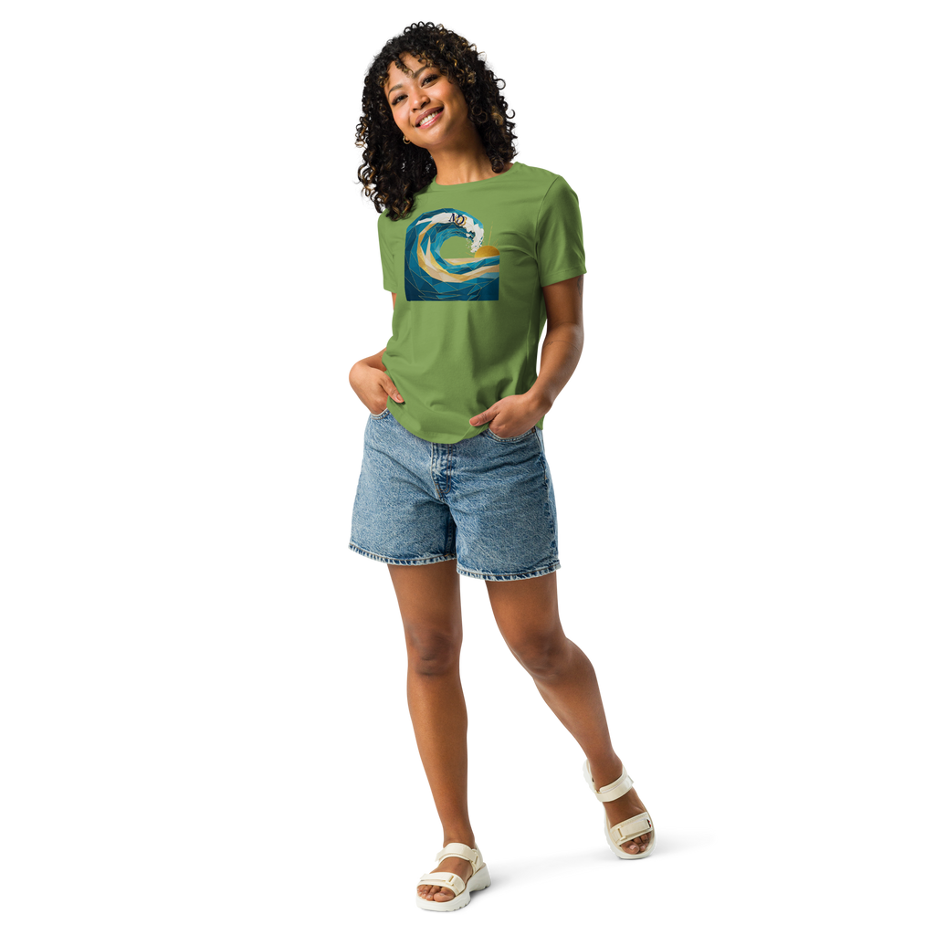 MDB Co Your Own Wave Womens Relaxed Cotton T Shirt Everyday Comfort