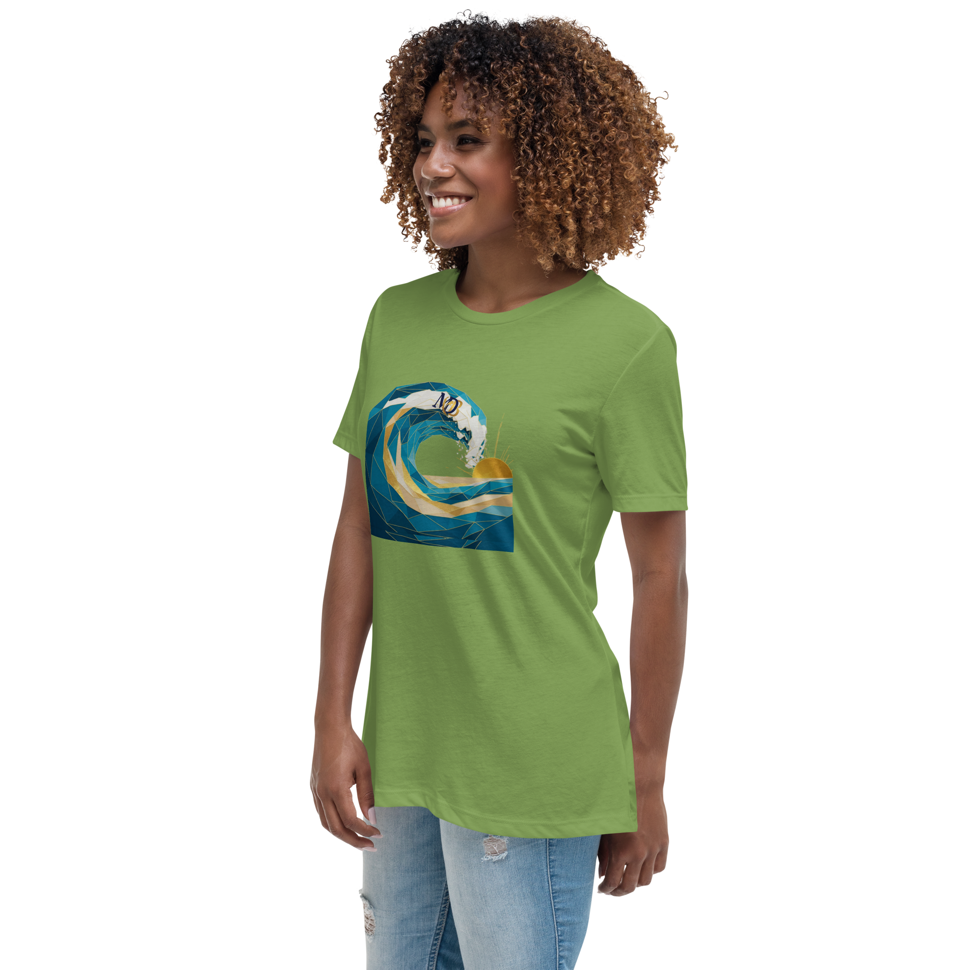 MDB Co Your Own Wave Womens Relaxed Cotton T Shirt Everyday Comfort