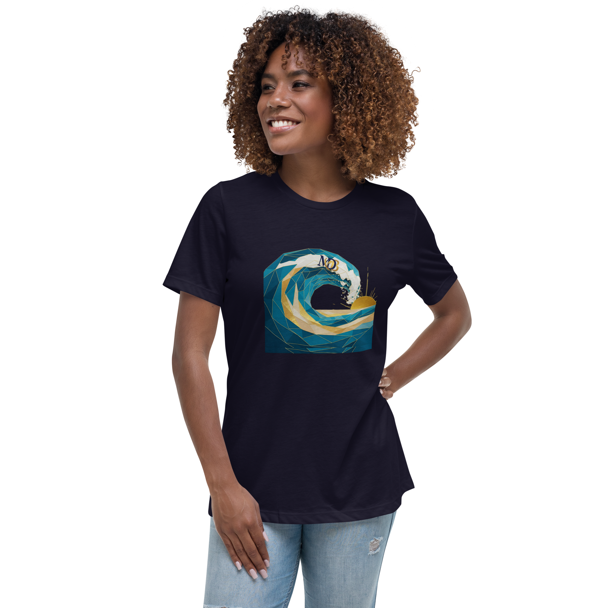 MDB Co Your Own Wave Womens Relaxed Cotton T Shirt Everyday Comfort