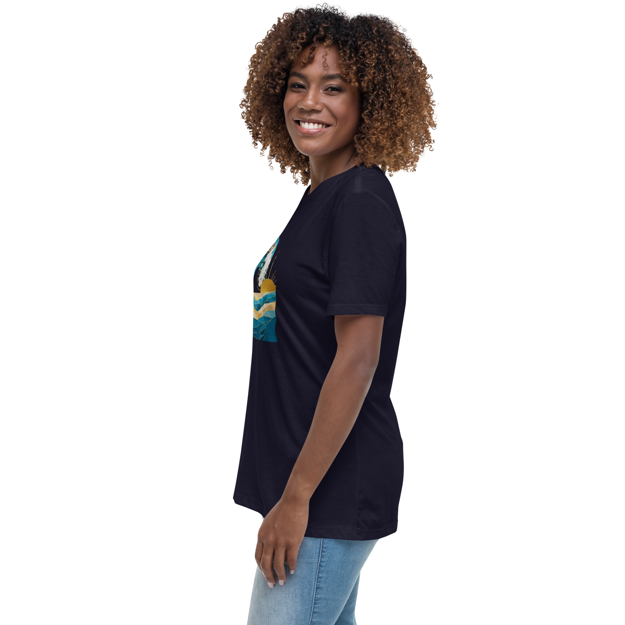 MDB Co Your Own Wave Womens Relaxed Cotton T Shirt Everyday Comfort
